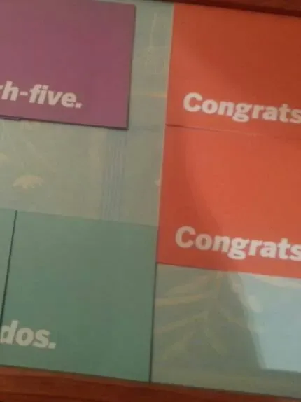 6 TIFF Greeting Cards: CONGRATS, KUDOS, HIGH - FIVE - photo 2