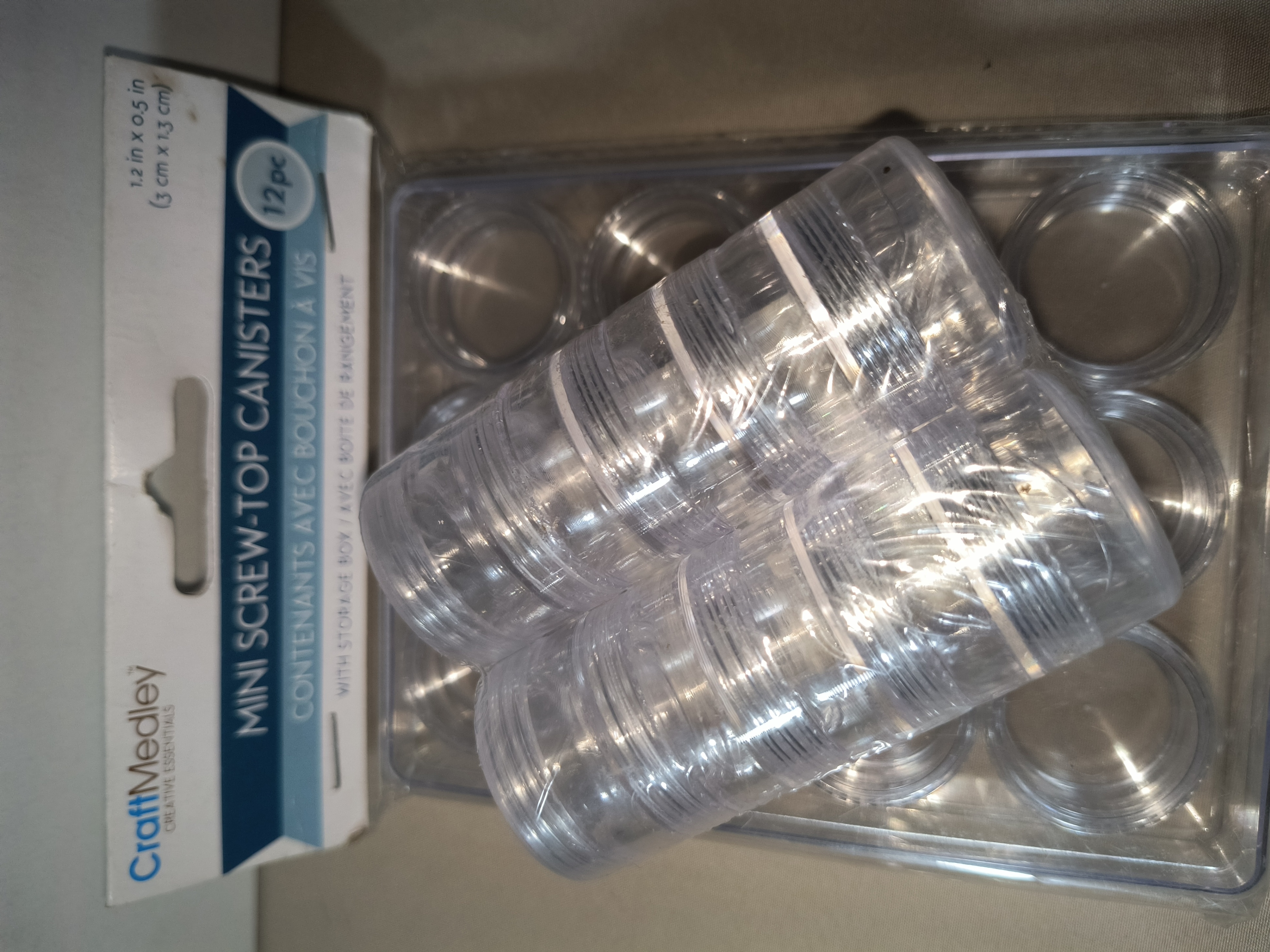 Clear Plastic Mini Screw Top Canisters & Screw Stacks 4 Storage - photo 2