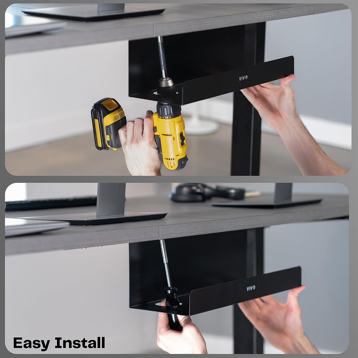New VIVO 2 Pack Black 17 inch Extra Deep Cable Management Trays - photo 4