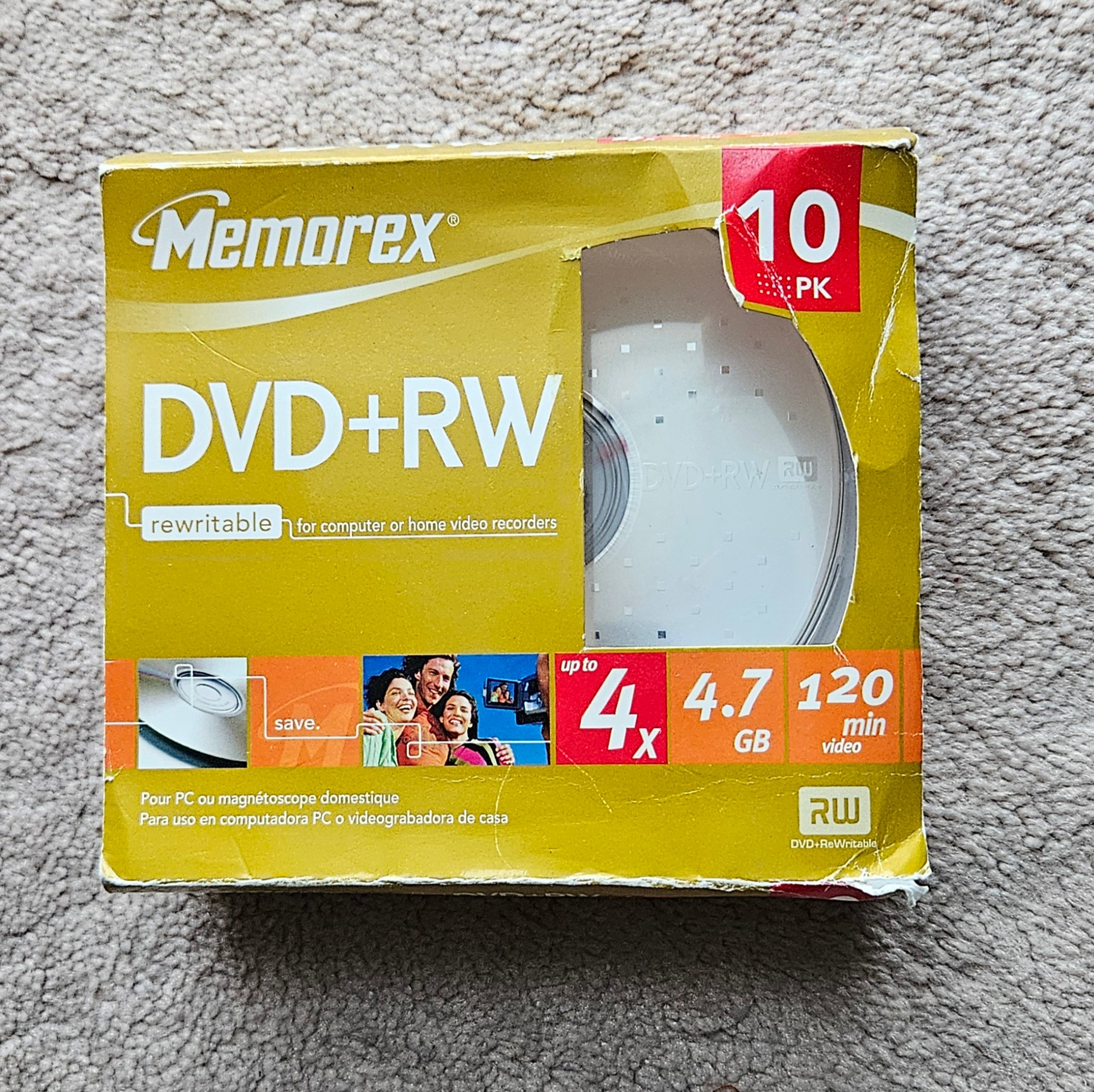 BRAND NEW 3 PK MEMOREX REWRITABLE DVD+RW