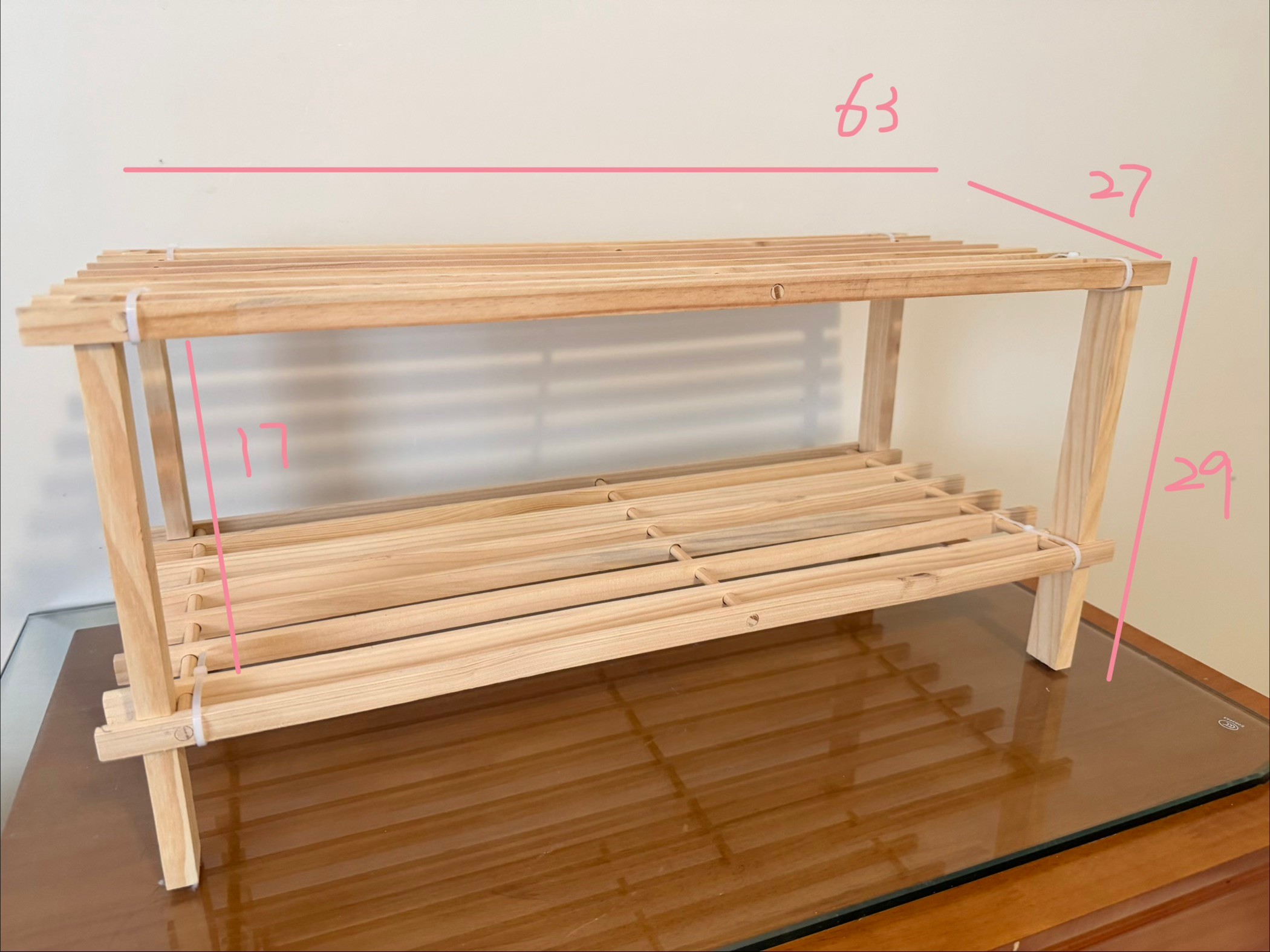 2-Tier Wooden Shoe Rack