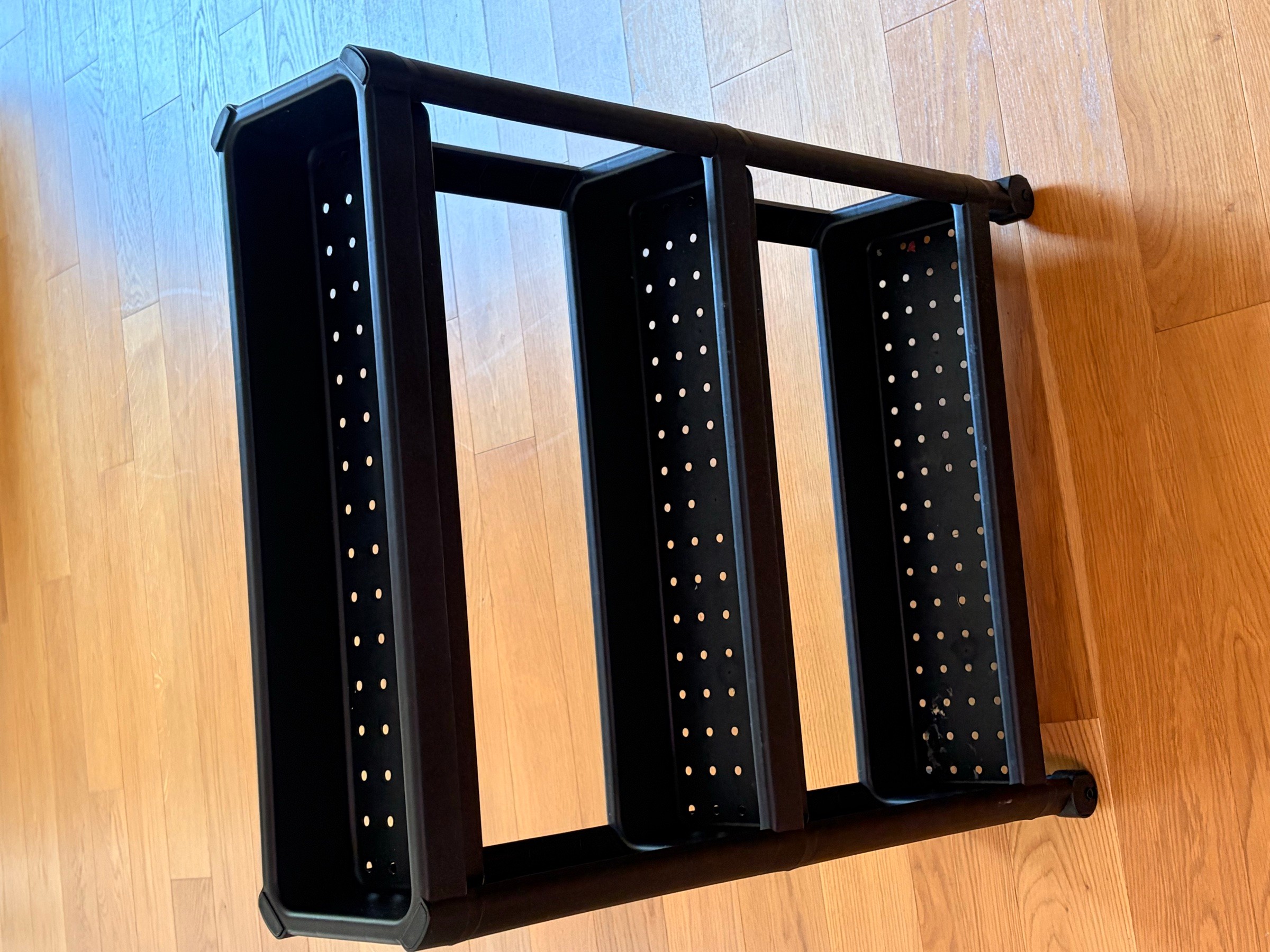 Black 3-tier rolling storage cart
