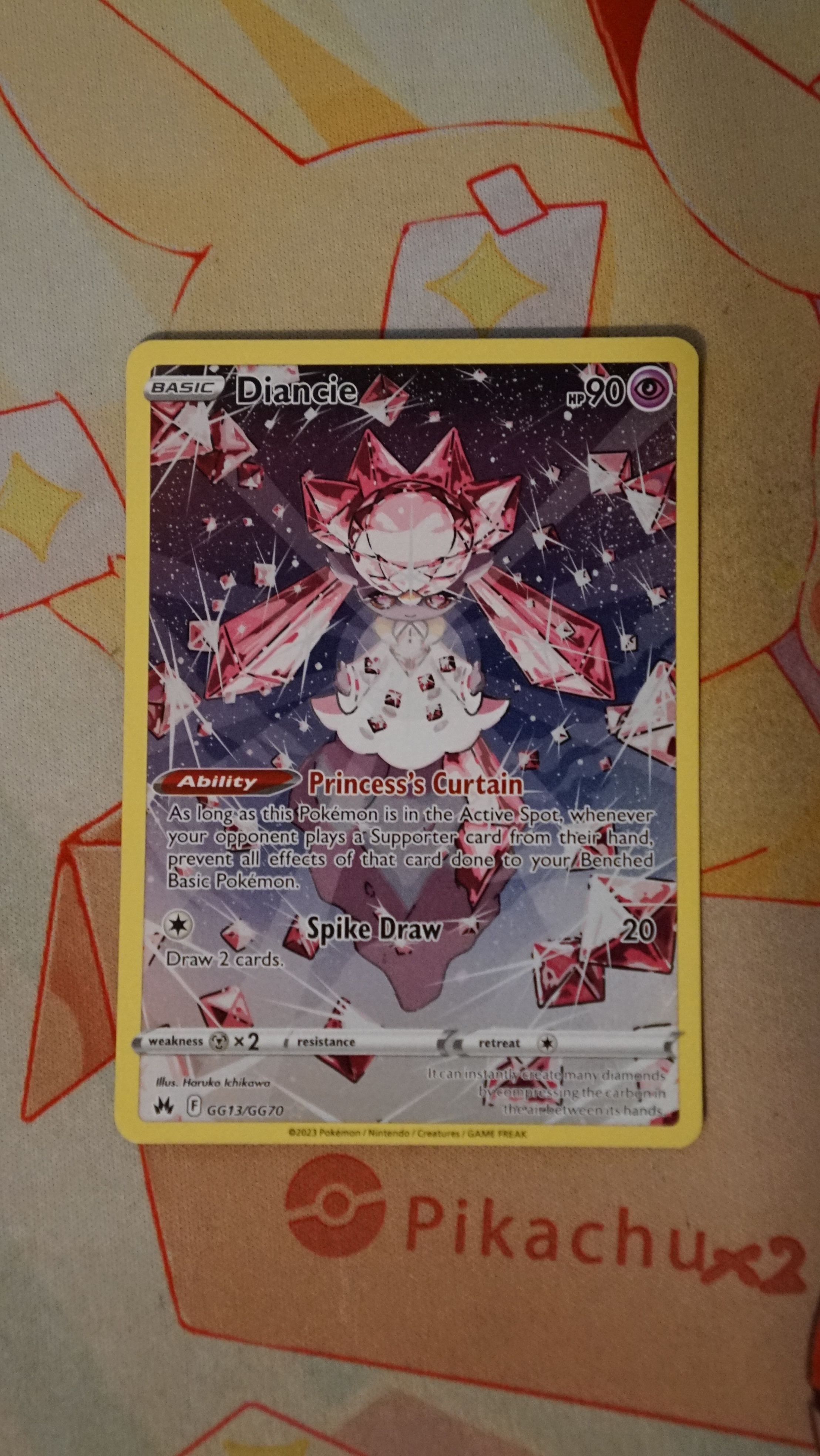 Pokemon Diancie GG13/GG70 Crown Zenith Galarian Gallery NM - photo 3