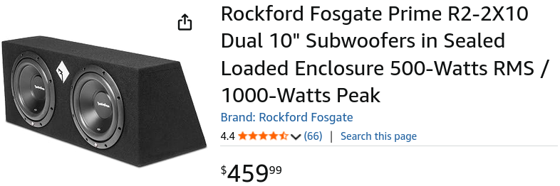 Rockford Fosgate R2-2X10 Dual 10" Subwoofer