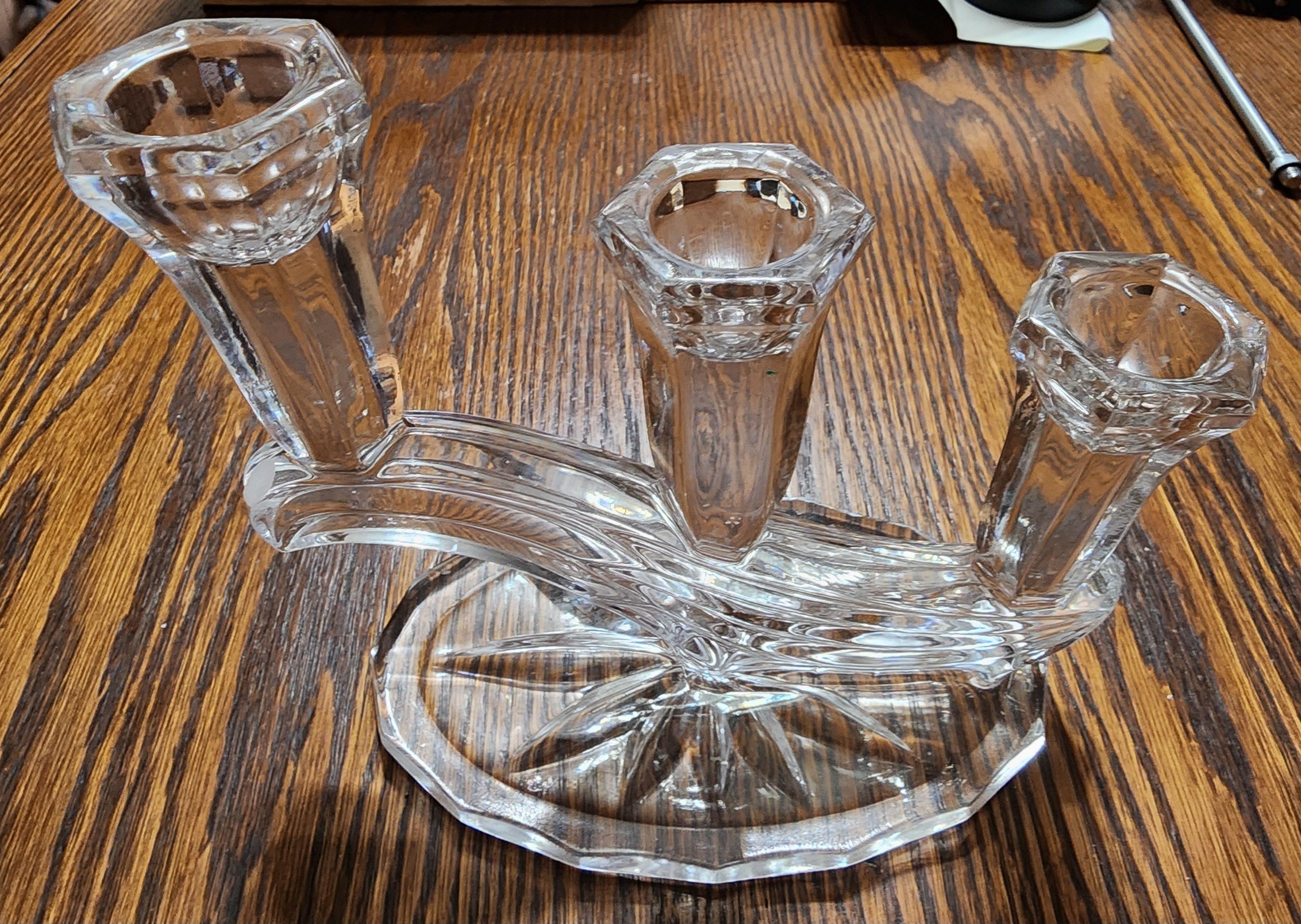 Glass Candelabra 7" x 3.5" x 6" - photo 2
