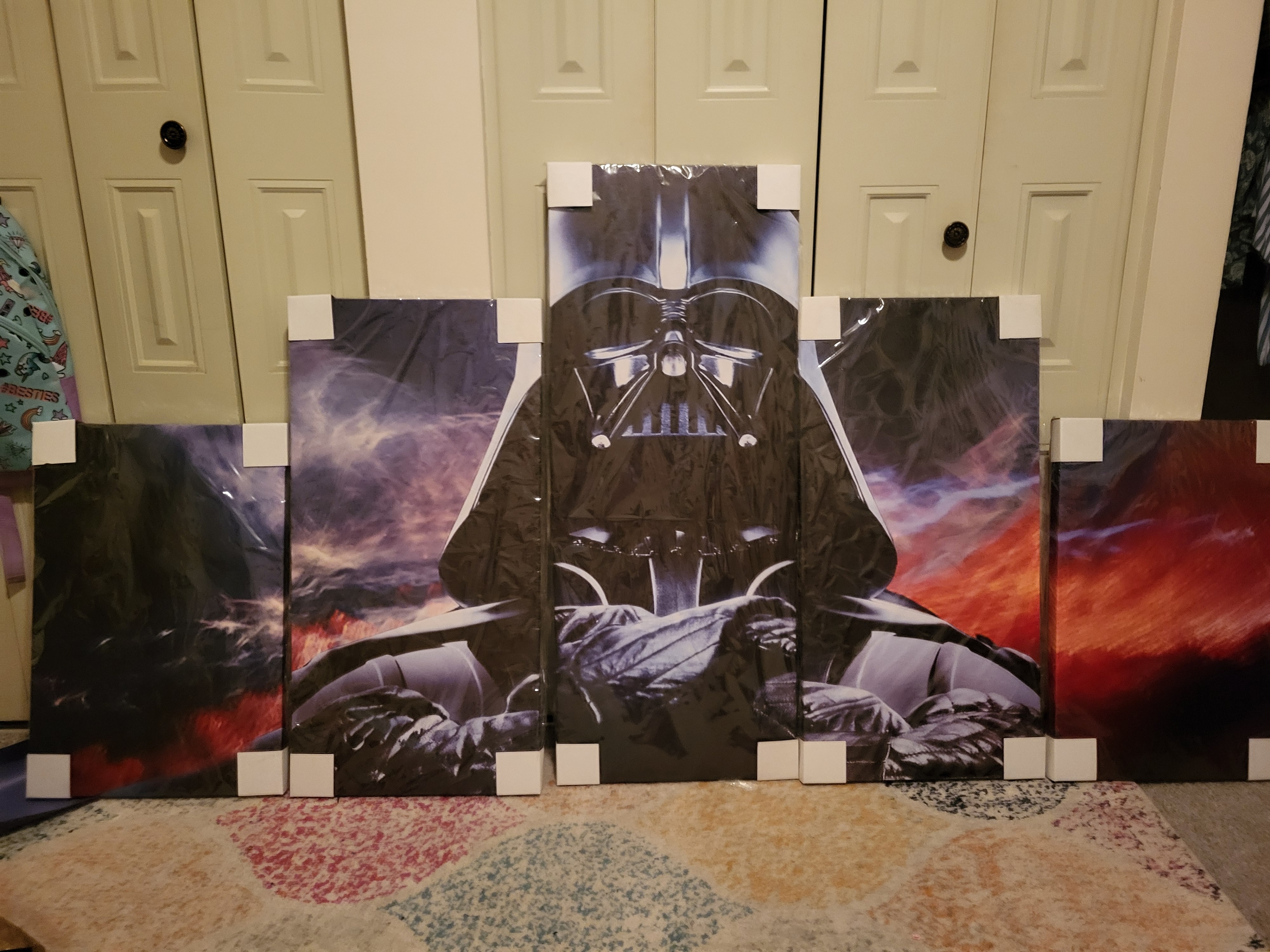 ⚫️🔴 NEW DARTH VADER – 5-PIECE FRAMED CANVAS WALL ART 🔴⚫️ - photo 2