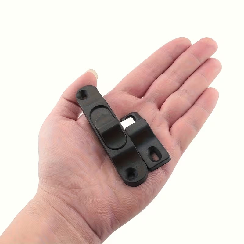 Black Aluminum Alloy Folding Trackless Screen Door Latch - photo 2