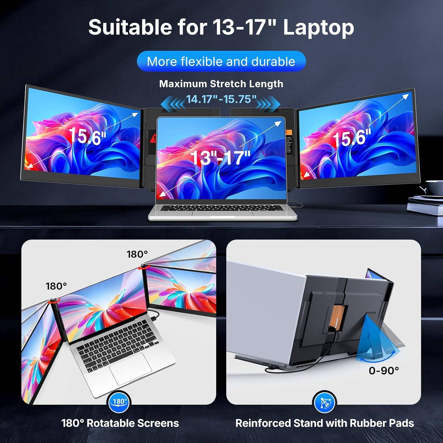 15.6" Triple Laptop Screen Extender - photo 2