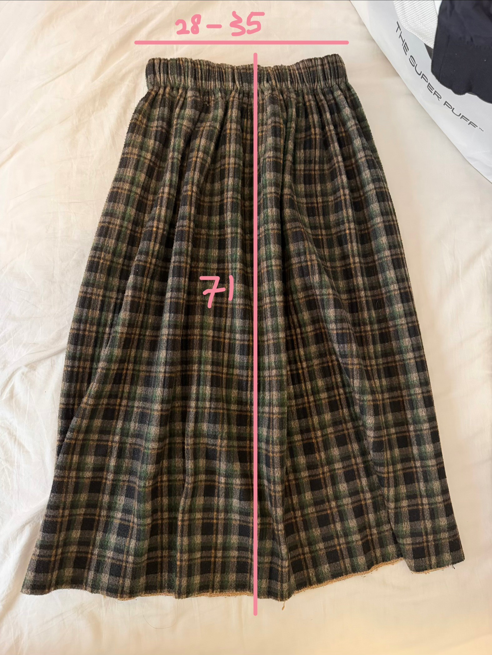 Women’s Plaid Midi Skirt – Elastic Waist - photo 4