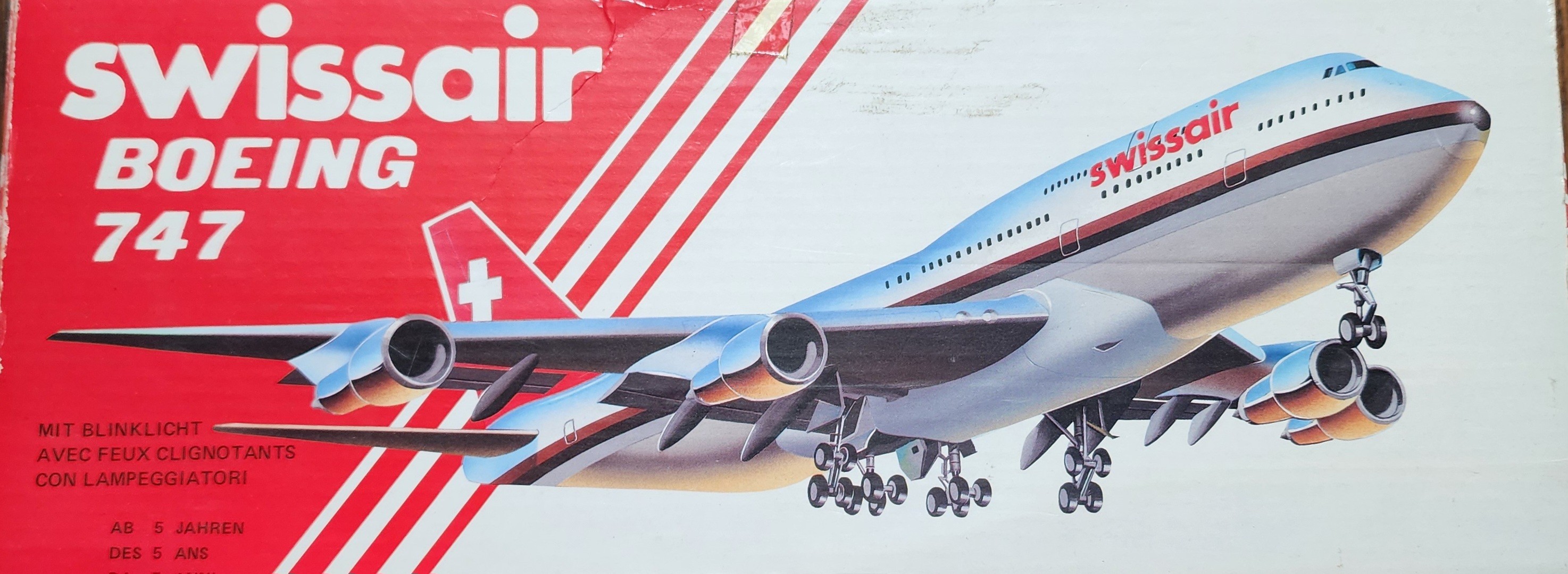 Swissair Boeing 747 Model Airplane Toy