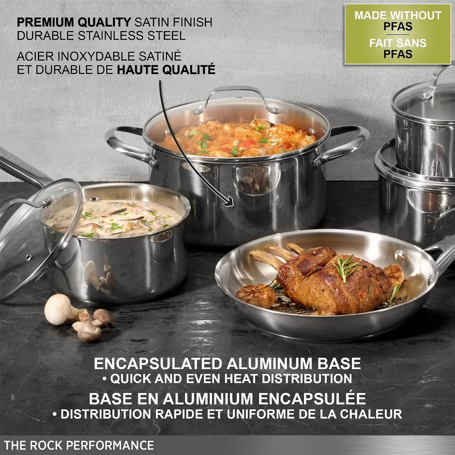 Starfrit The Rock Performance 10-Piece Stainless Steel Cookware - photo 4