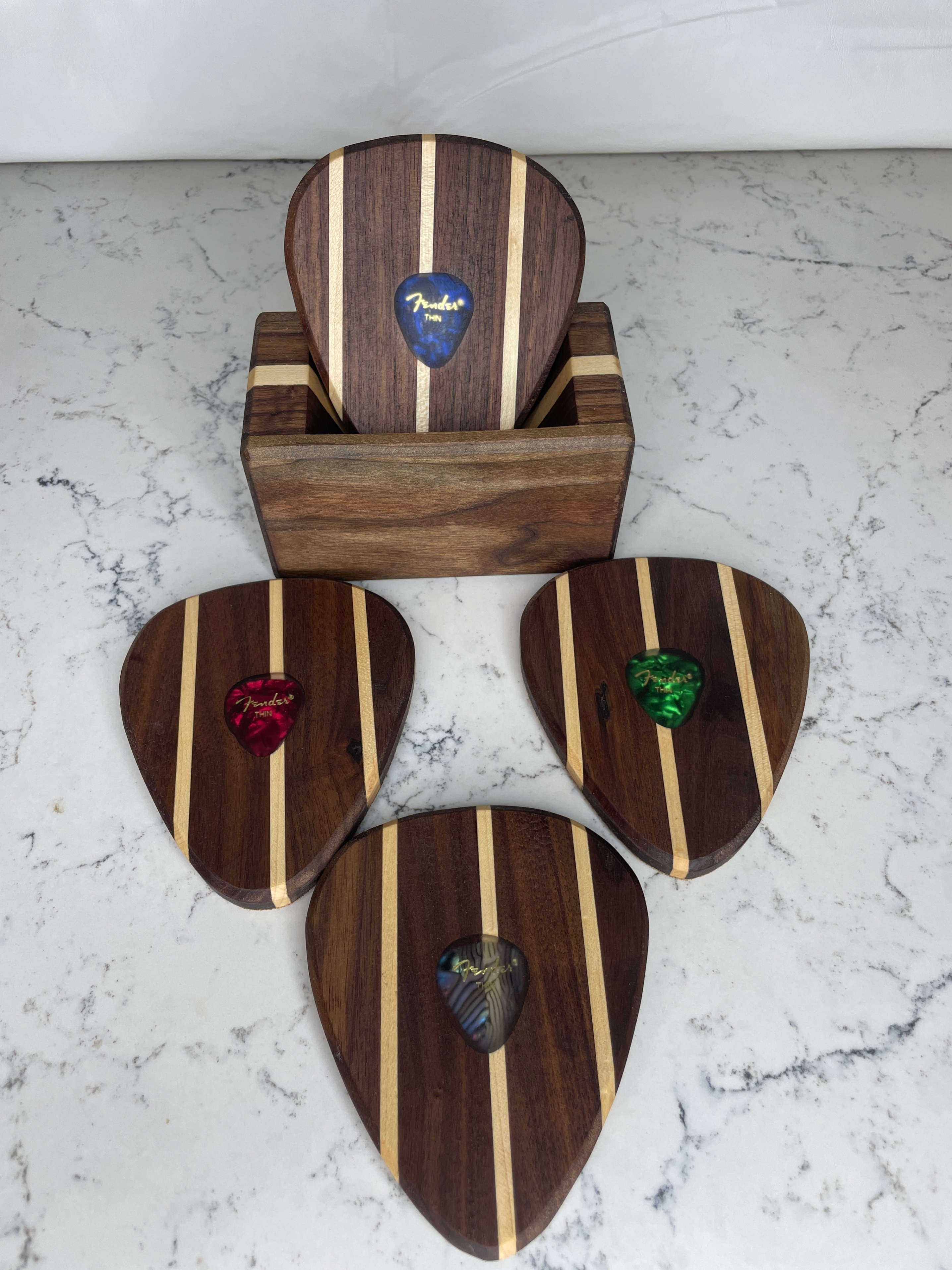 “Pick-in-Pick” Guitar Pick Wooden Coasters - photo 3