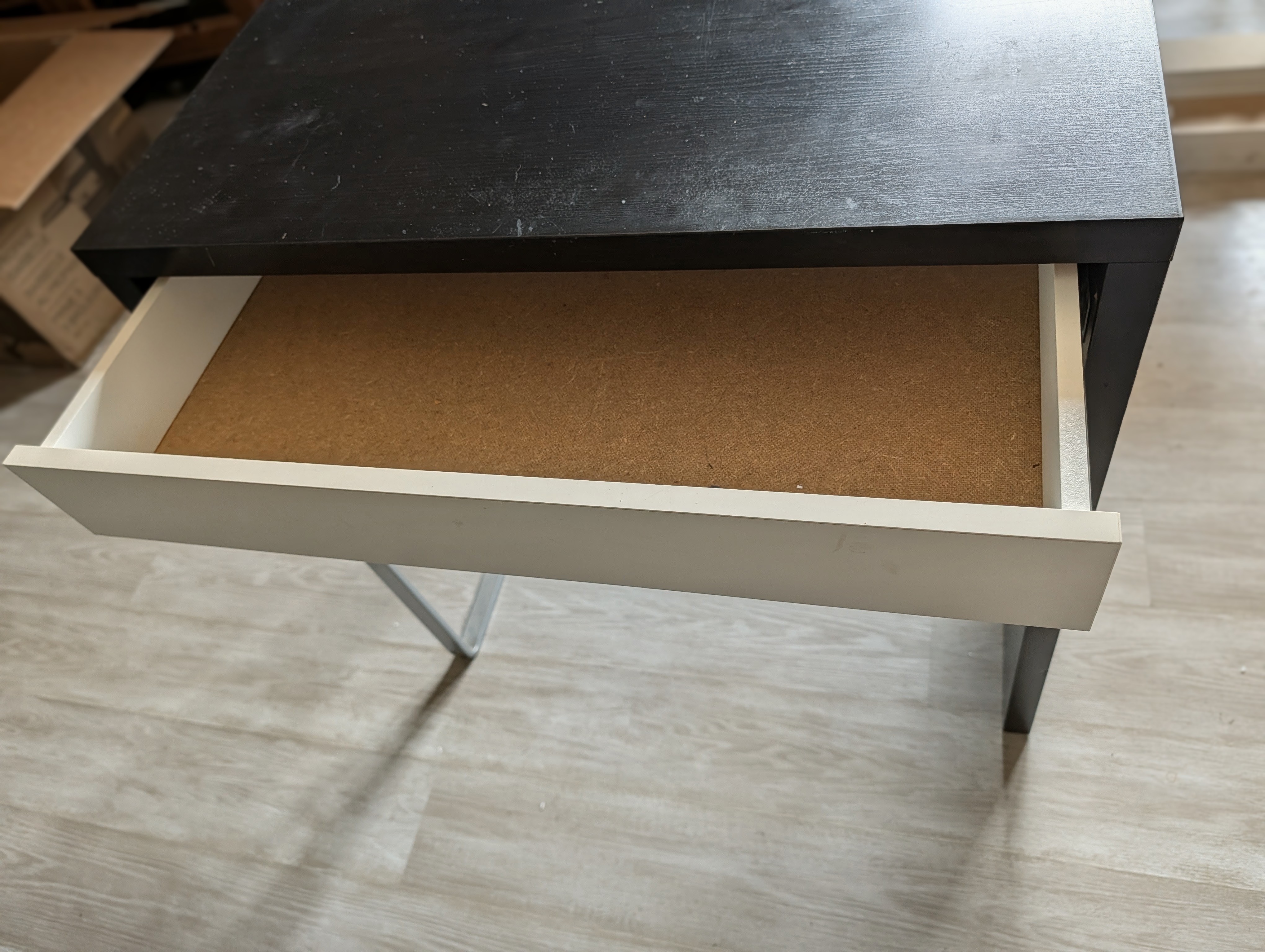 IKEA Black desk with white drawer - photo 3