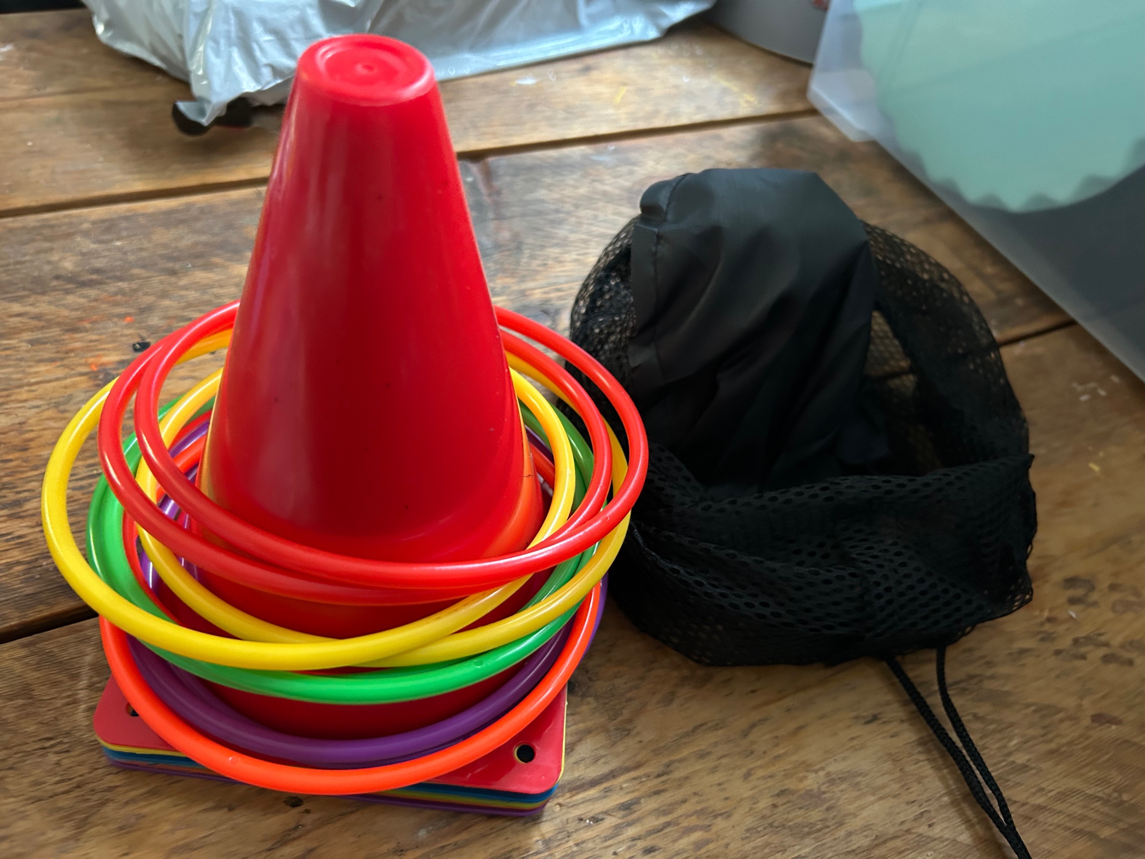 Ring Toss Game - 6 Pylons, 10 Rings, Carrying Bag