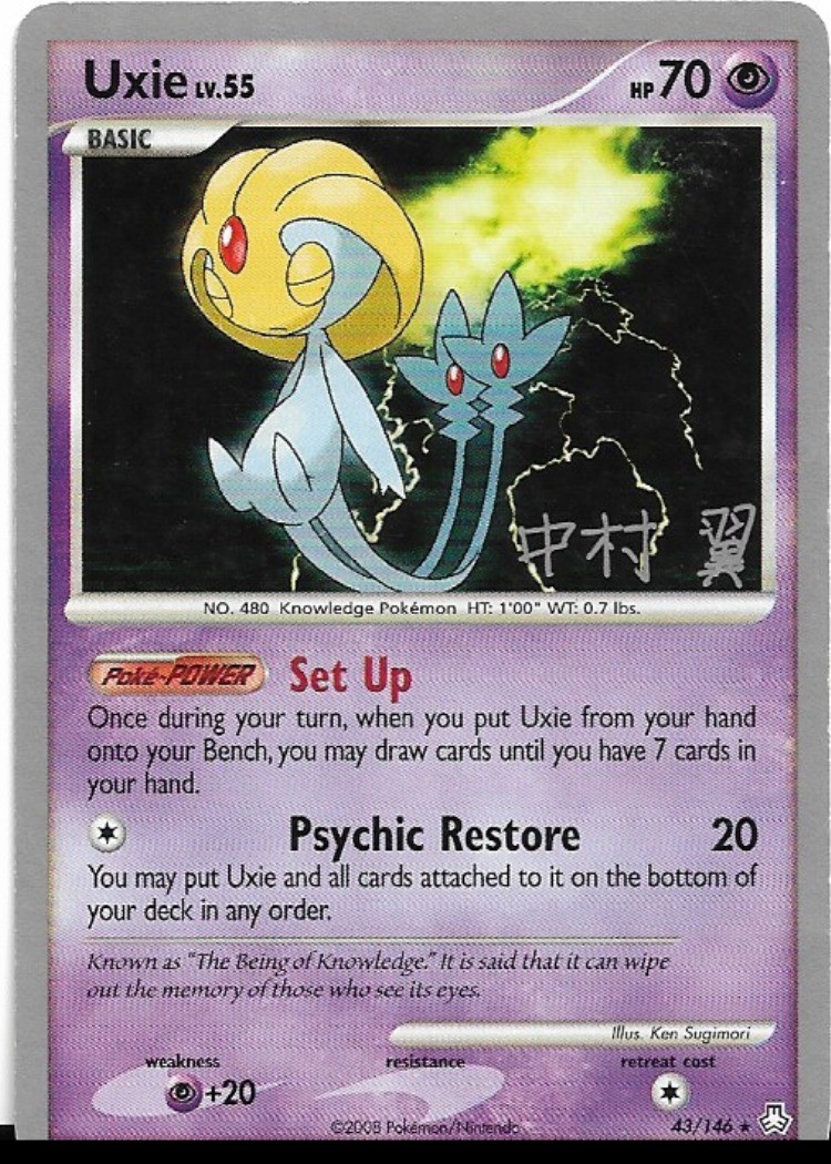Pokemon Uxie 43/146 World Championships 2009 Deck LP
