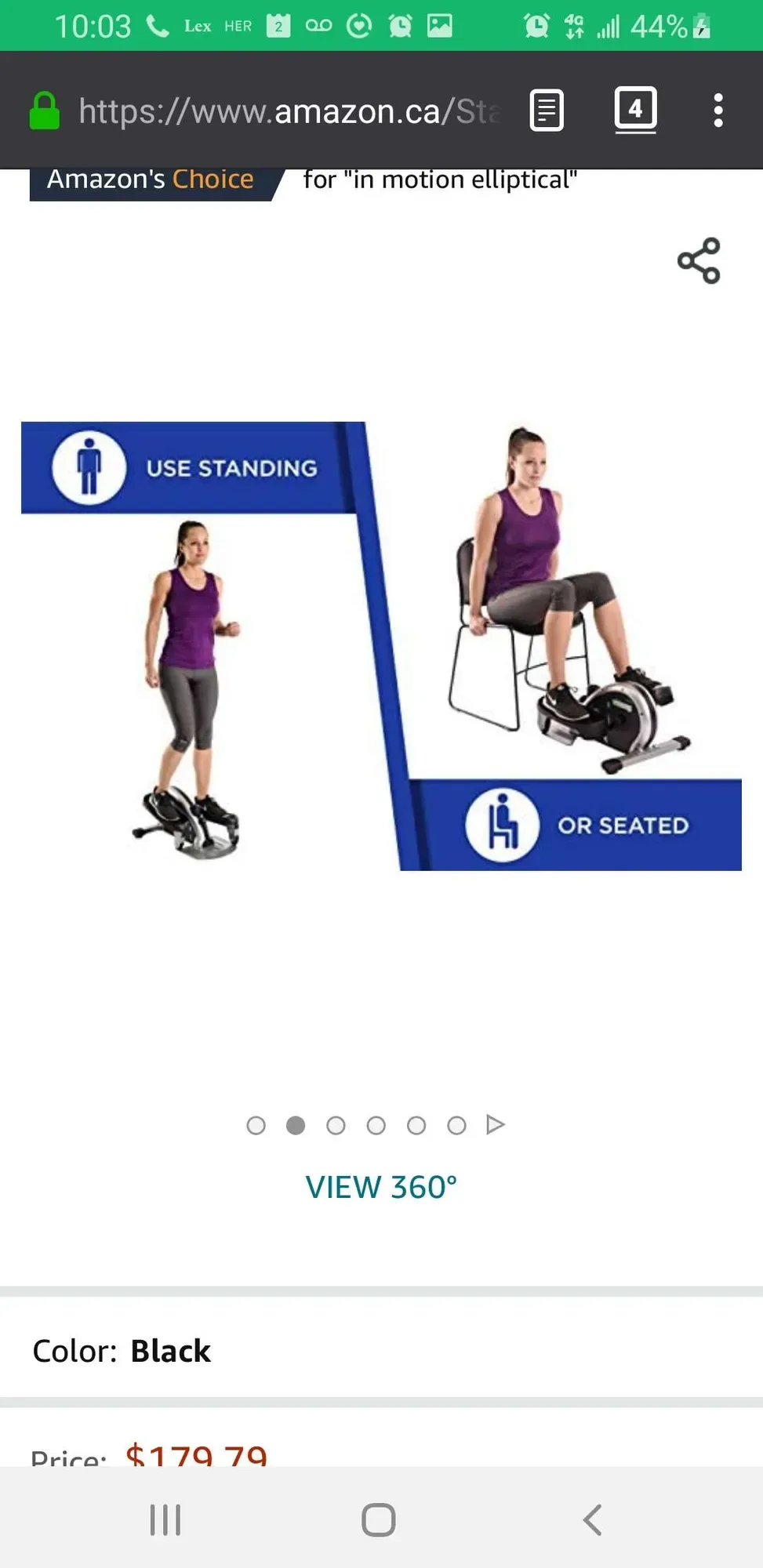 Compact Elliptical Trainer Machine Exercise standing or sitting