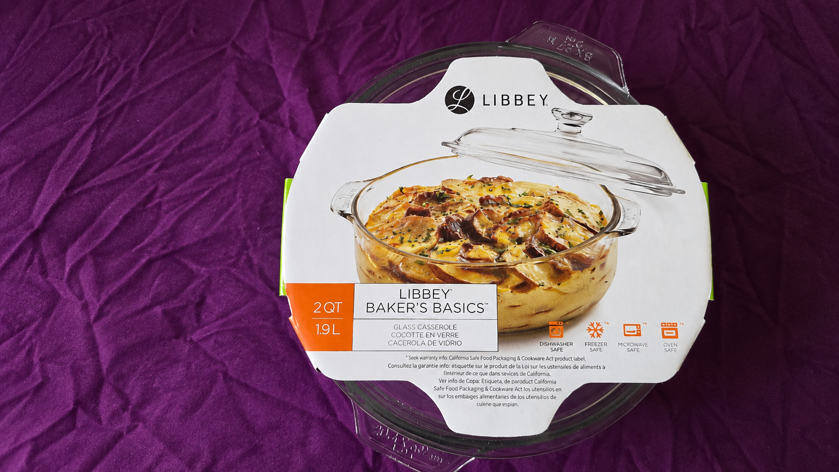 Brand New Libbey Baker's Basics 2 QT Glass Casserole Dish