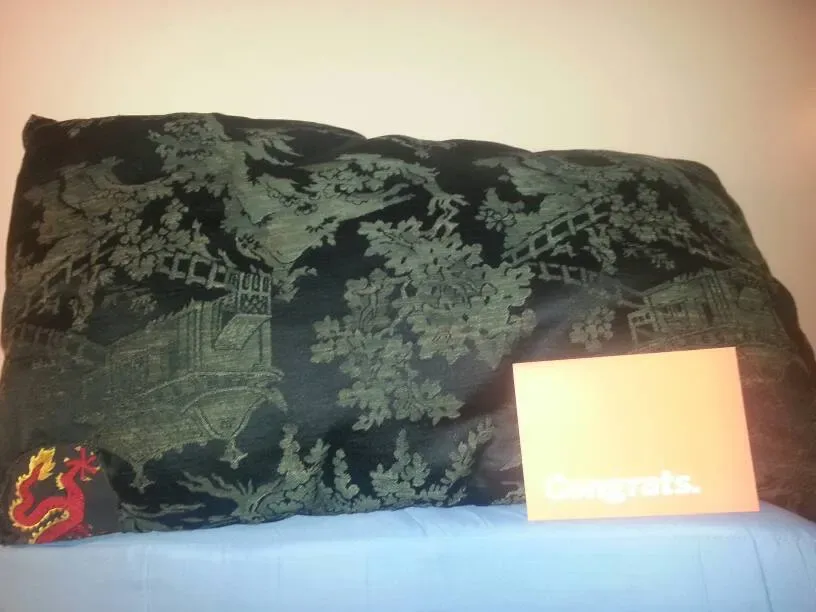 Huge Asian Motif Black Pattterned Comfy Pillow - photo 4