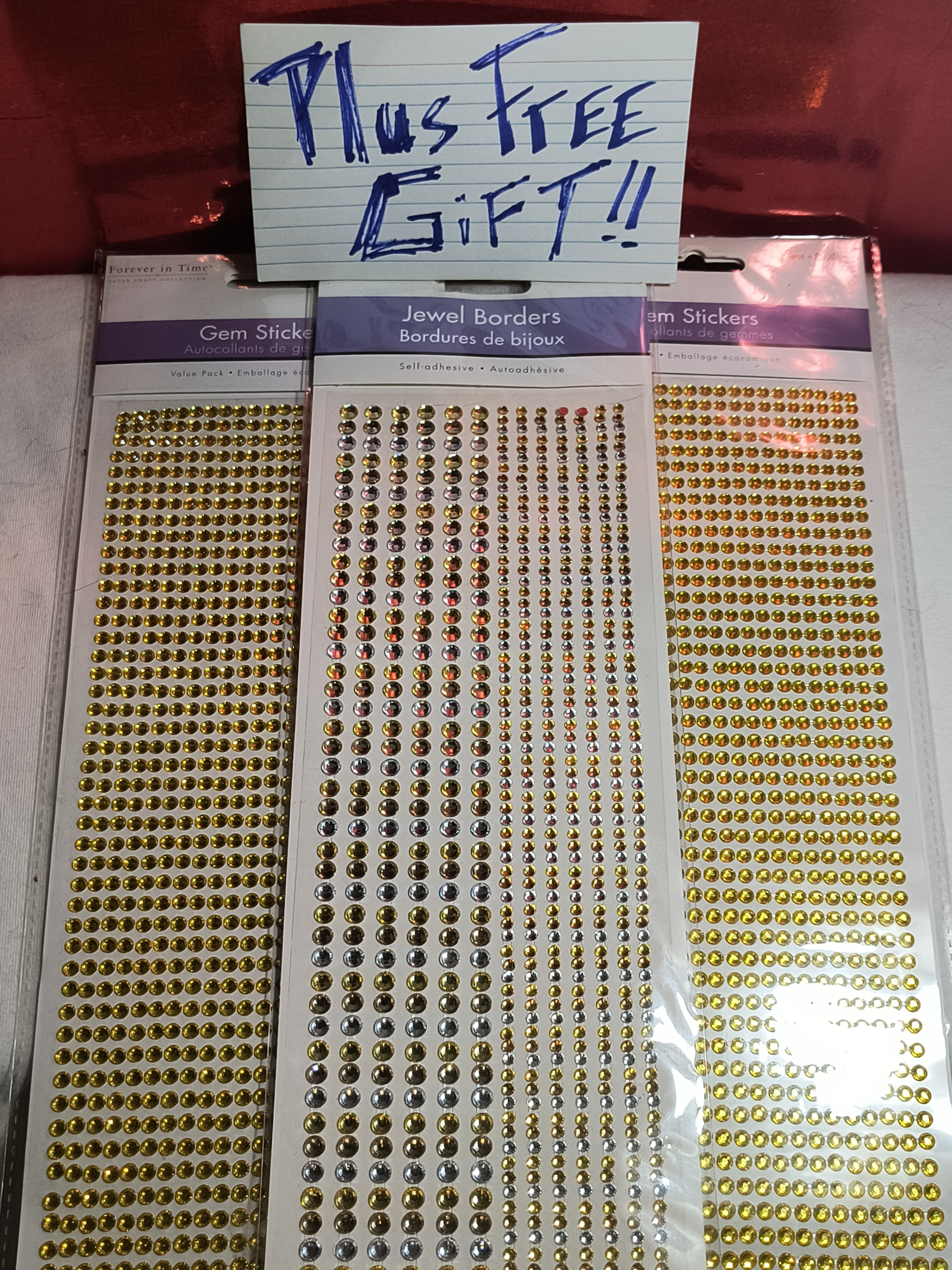 3 Golden Crafter's Jewel Border Stickers Bundle plus free gift! - photo 4