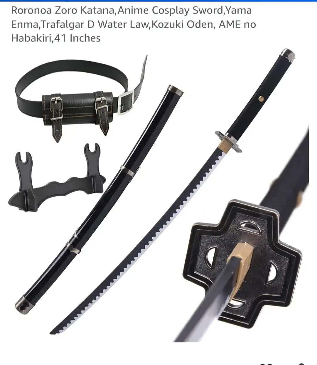 Roronoa Zoro Katana Cosplay Sword - 41 Inches