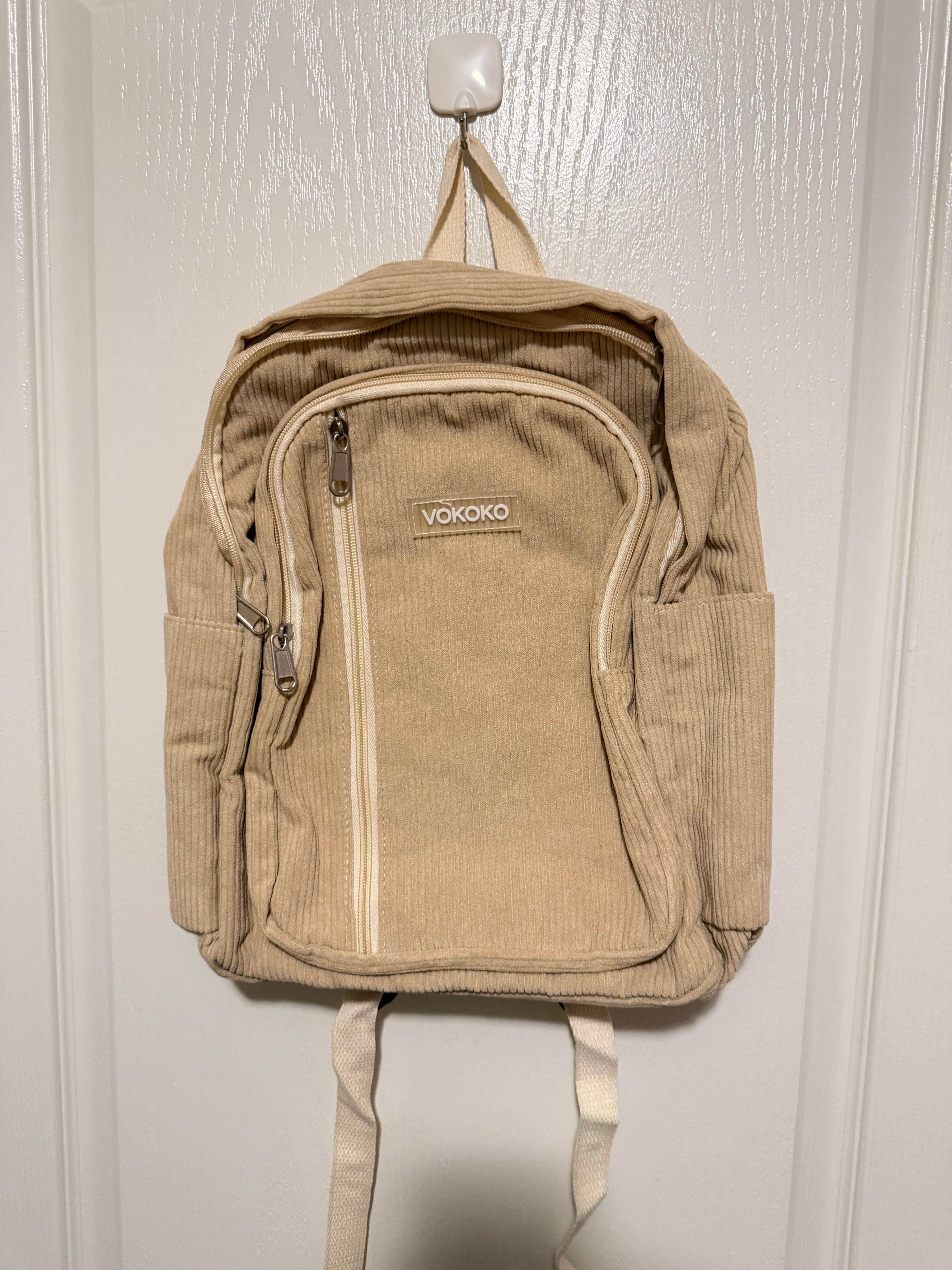 Corduroy Backpack – Beige