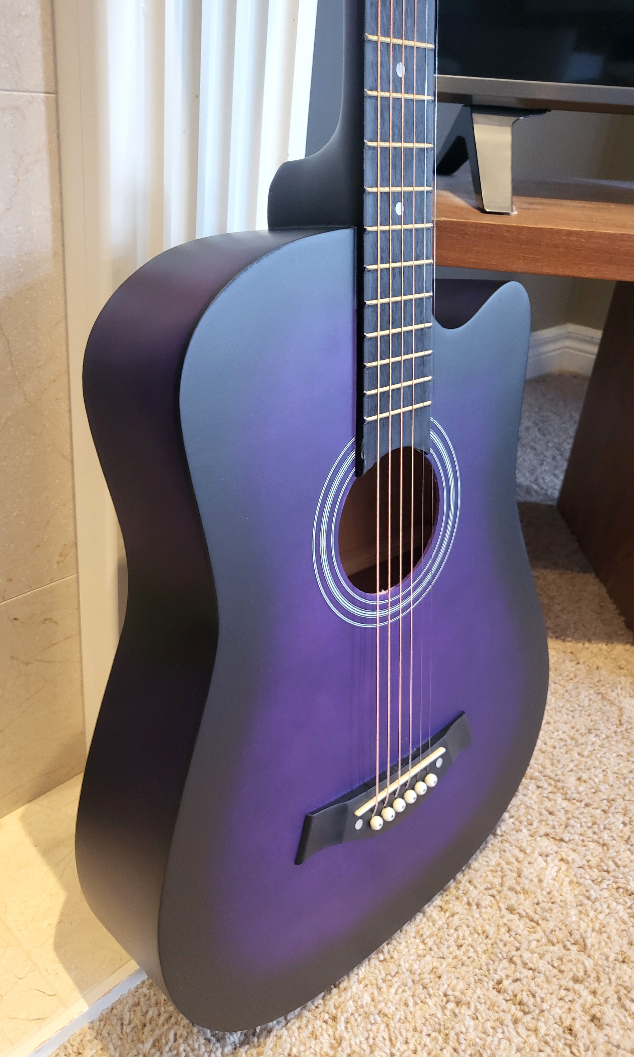 Brand New 38" Purple Acoustic Guitar Perfect for Beginners - photo 3