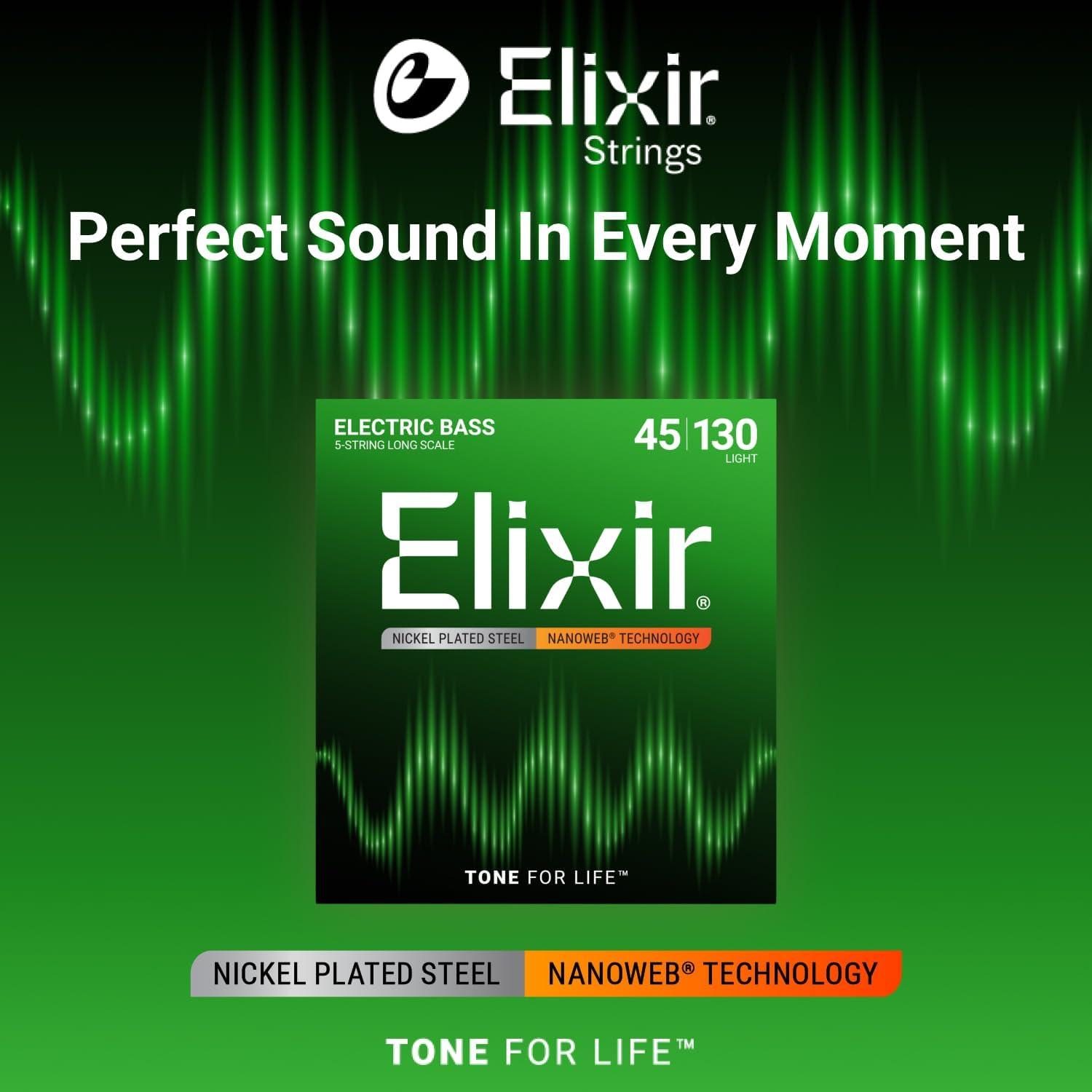 Elixir NANOWEB 5-String Bass Strings 45-130 - photo 3