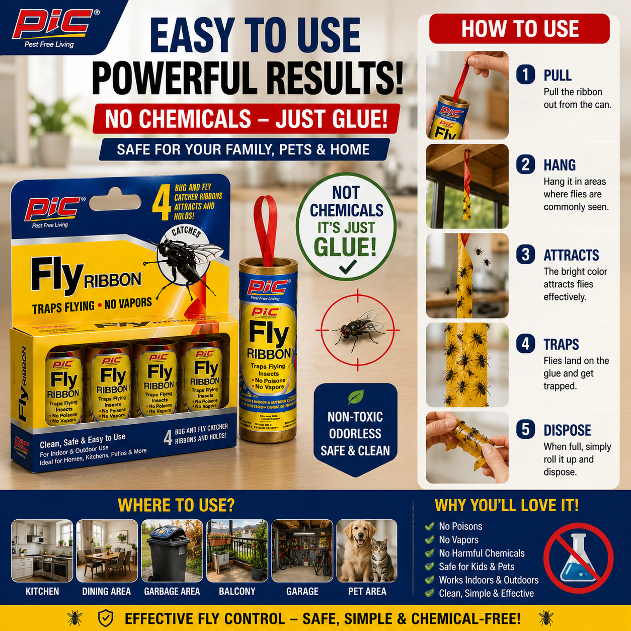 PIC Fly Ribbon | 2 Packs (8 Fly Ribbons Total) - photo 2