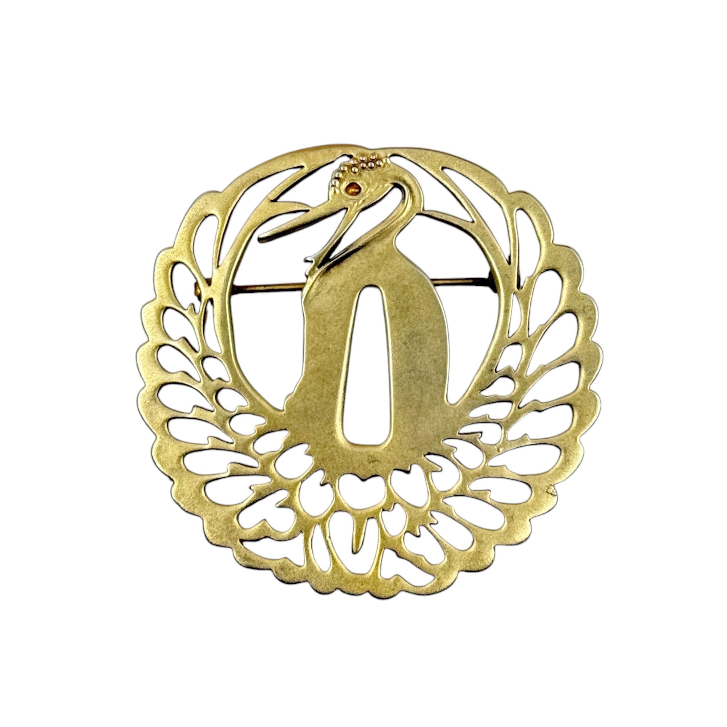MMA Metropolitan Museum of Art CN Gold tone Crane bird brooch