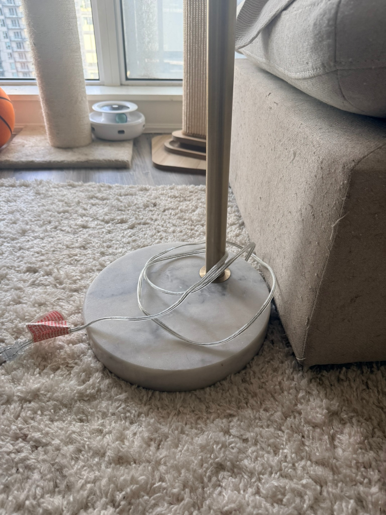 Brass Gold Marble Arc Lamp - photo 3