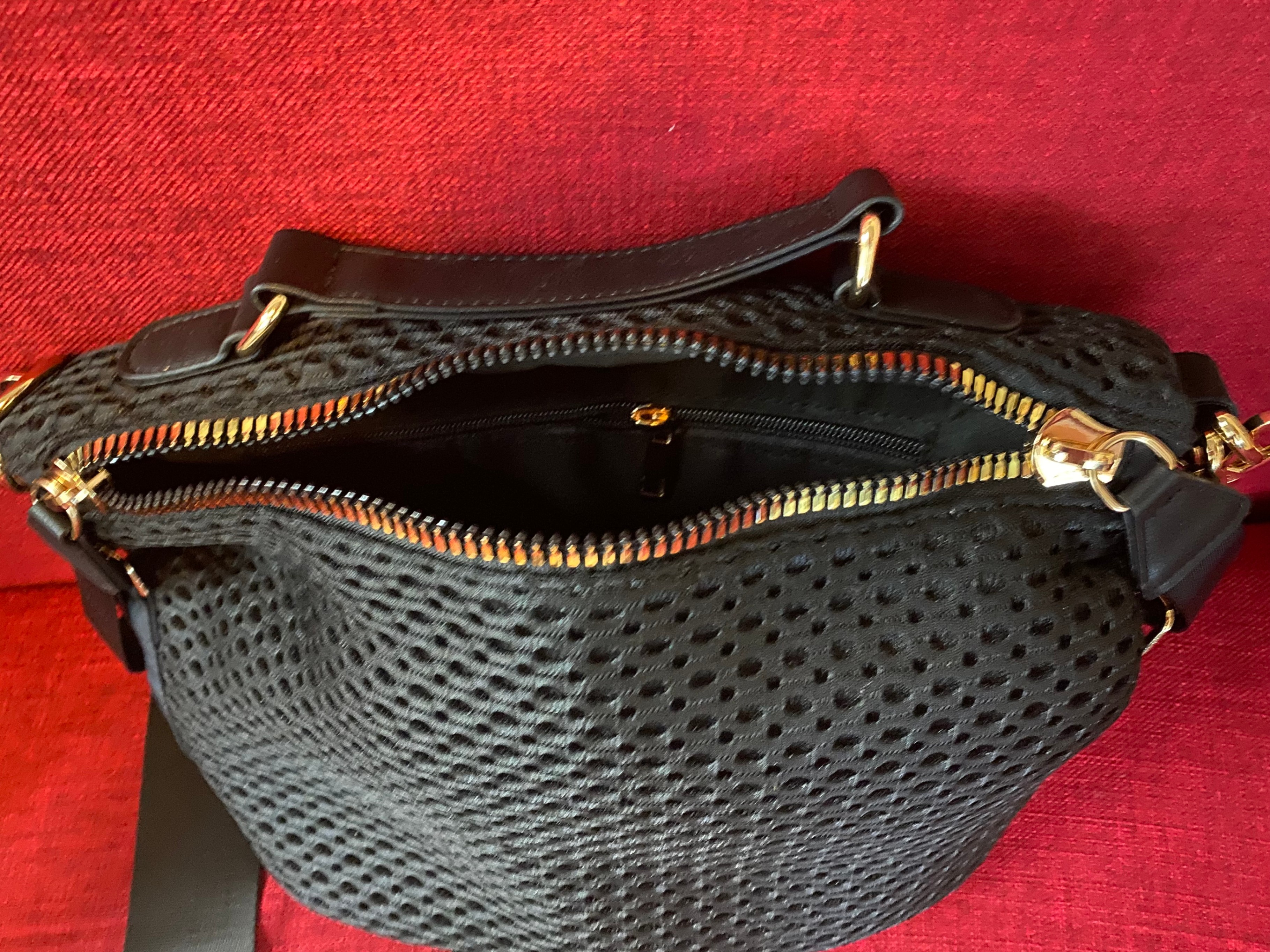 Black Mesh Crossbody Bag with Adjustable Strap - photo 3