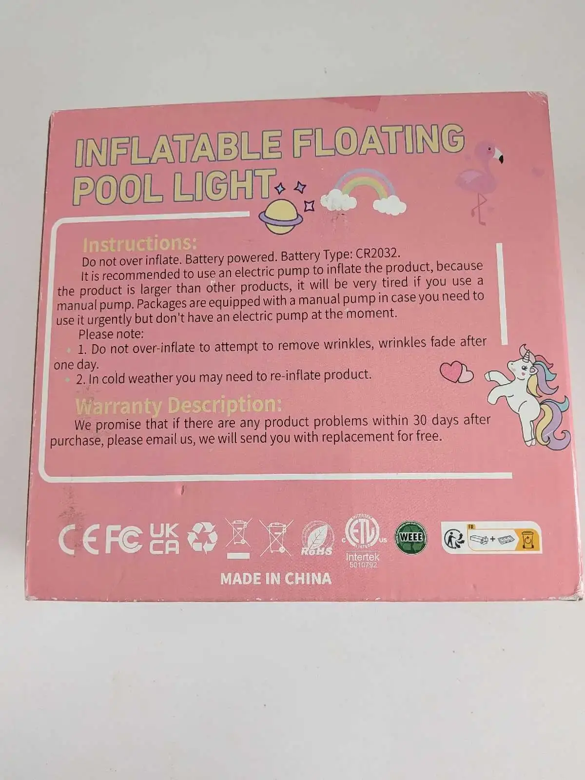 Inflatable Floating Pool Lights - Pink flamingo Set of 2 - photo 2