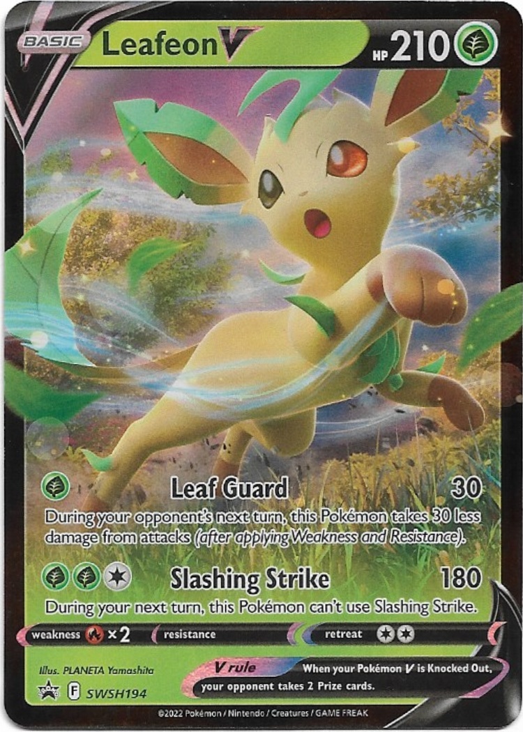 Pokemon Leafeon V SWSH194 SWSH Black Star Promo NM