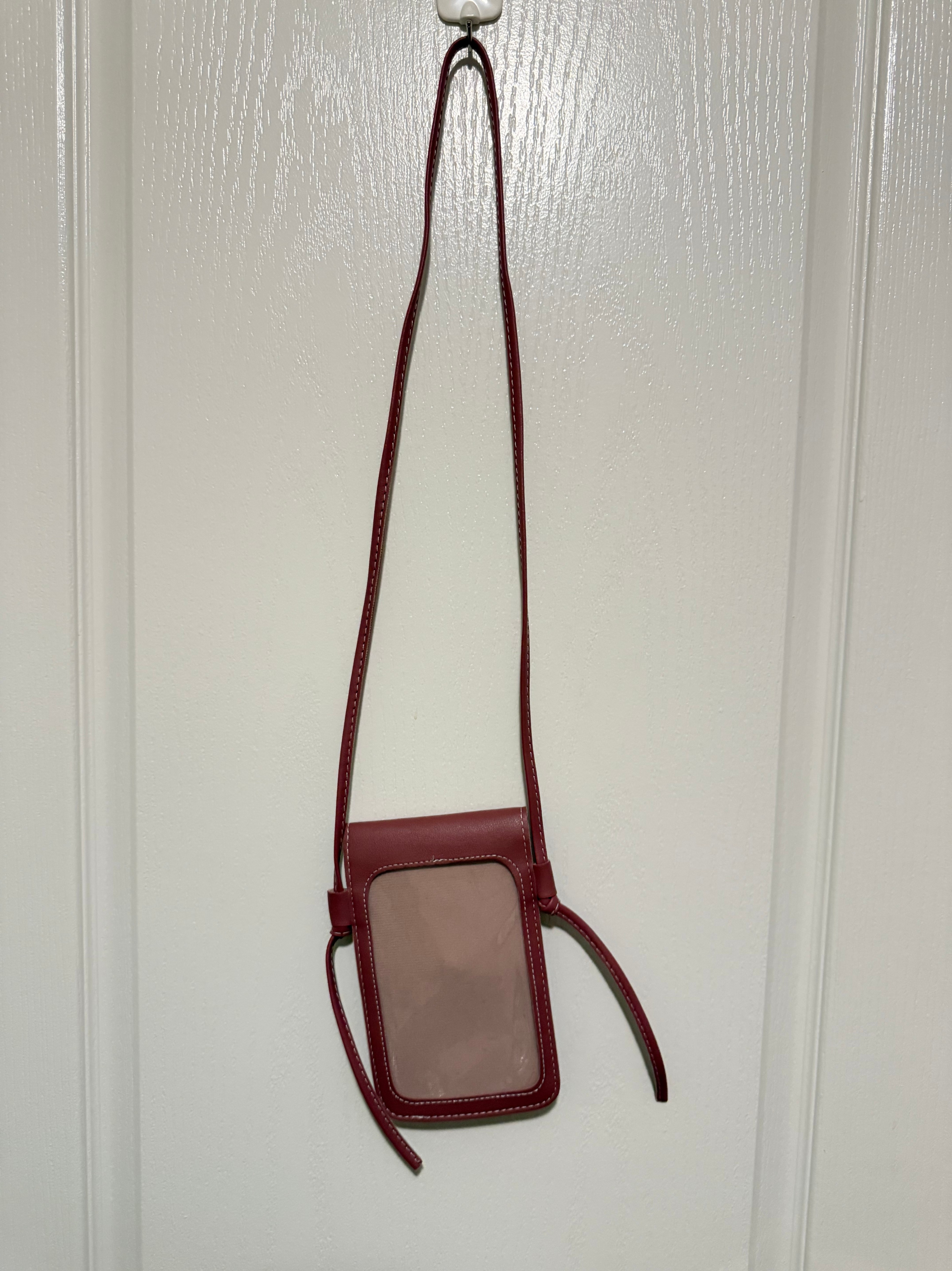 Red Crossbody Phone Bag with Heart Detail - photo 3