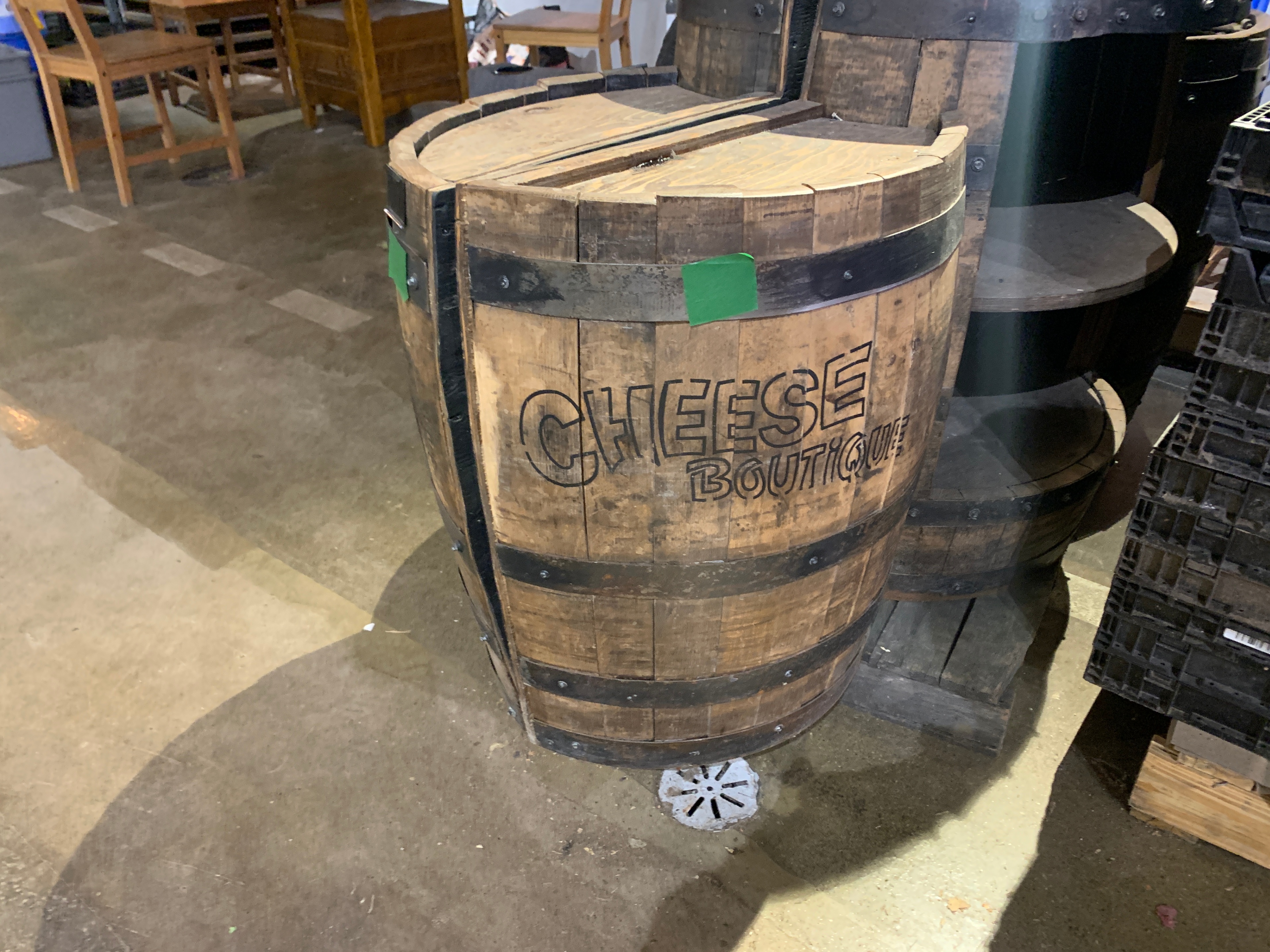 Commercial Whiskey-Style Barrel Display Fixtures Cheese Boutique - photo 3