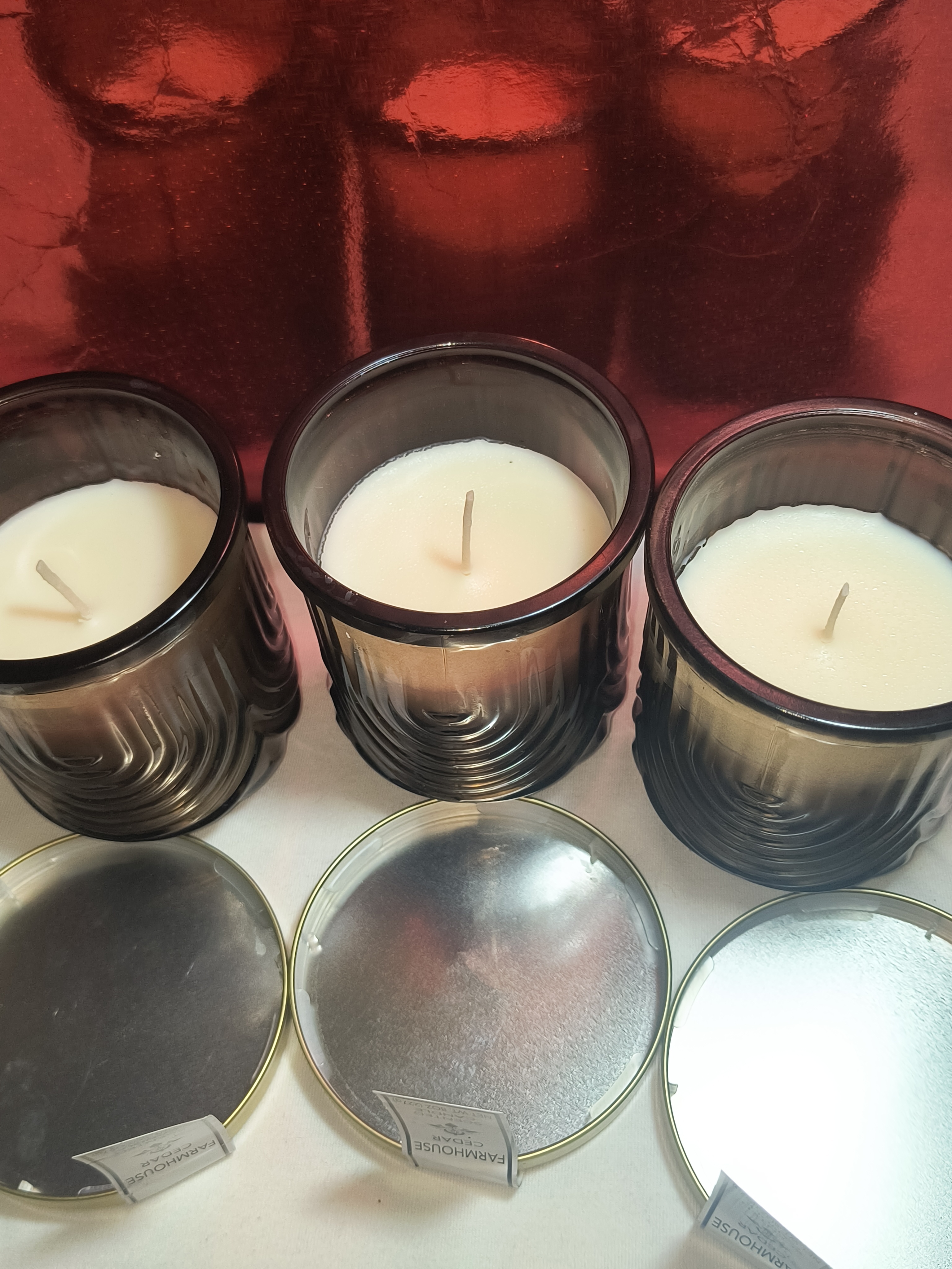 3x Cedar Farmhouse Scented Candles Amber! - photo 2