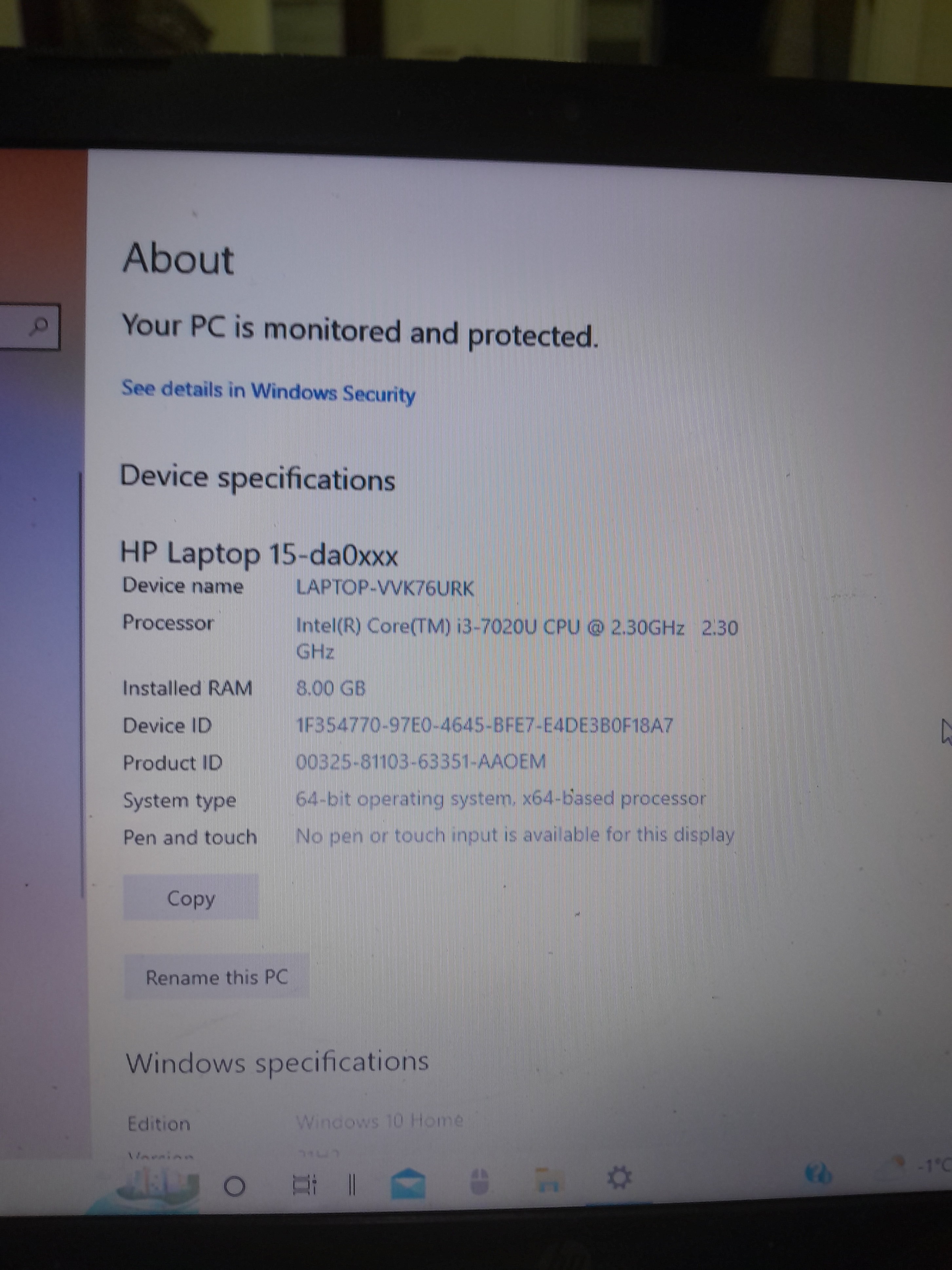 HP laptop 15-da0xxx core i3 7th gen - photo 2