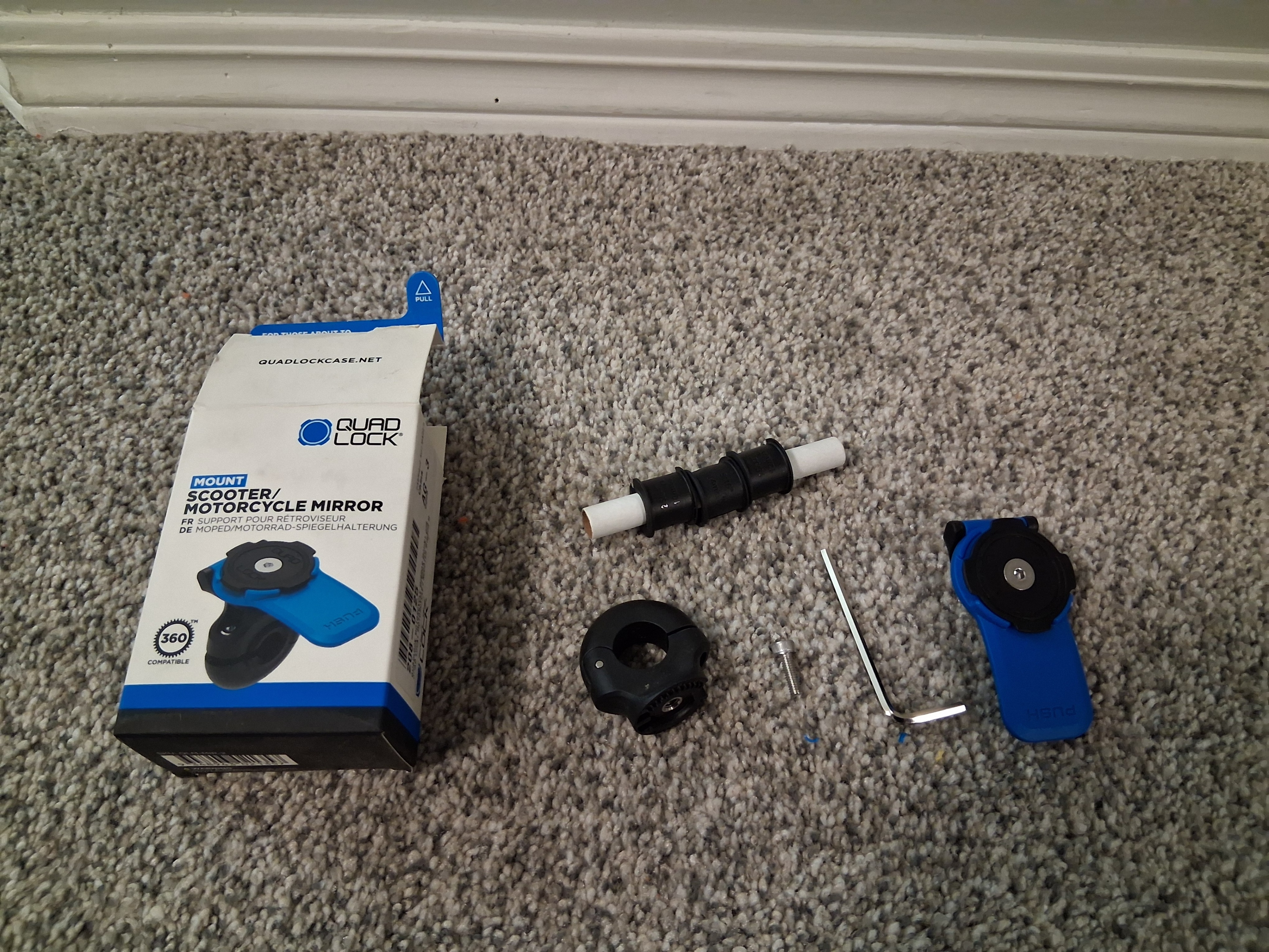 Quadlock Motorcycle Mirror Mount
