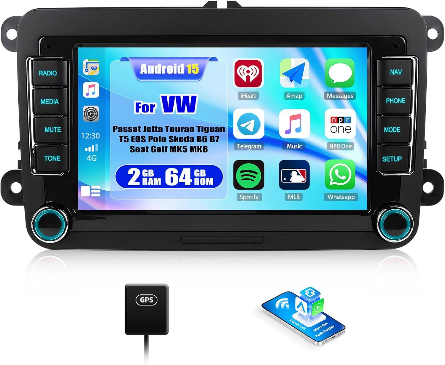 EOS Android 15 Car Radio 7 Inch with Wireless Carplay