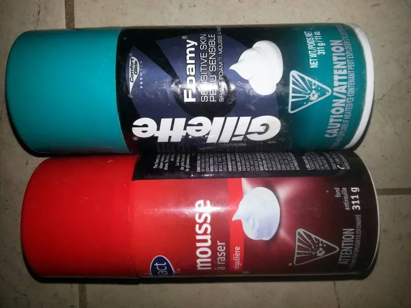 Shaving Cream Left By Guests, Almost Full - Red one left only!