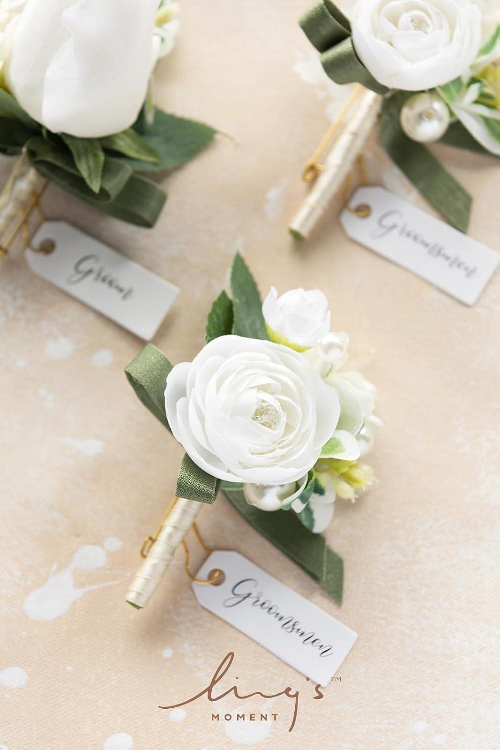 Ling’s Moment Men’s Boutonniere Set – 6 Pcs Wedding - photo 2