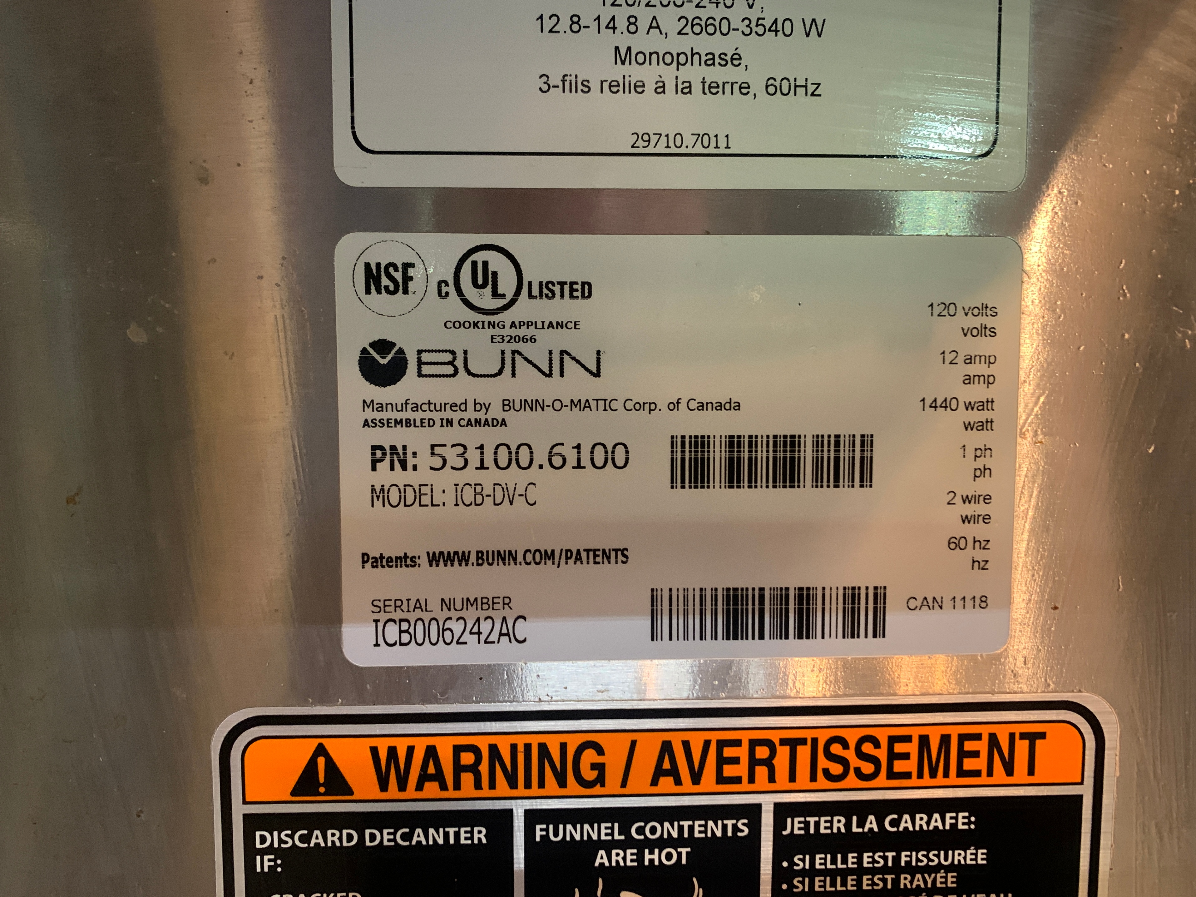 Bunn ICB-DV Infusion Series Coffee Brewer w/ Hot Tap