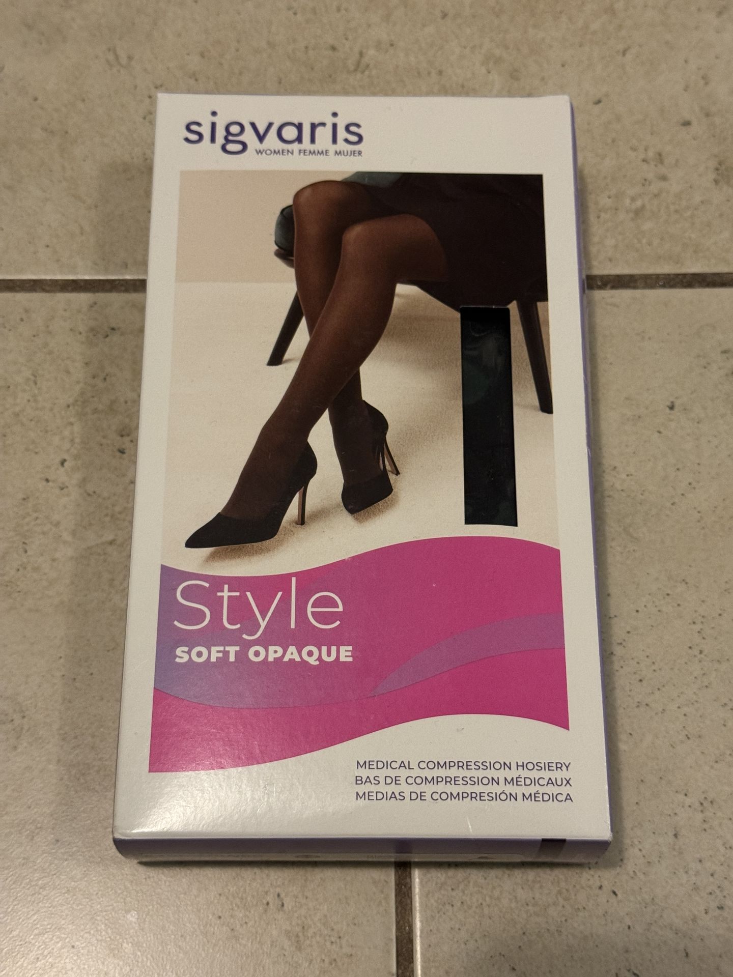 BNIB Black Sigvaris Soft Opaque Medical Compression Hosiery