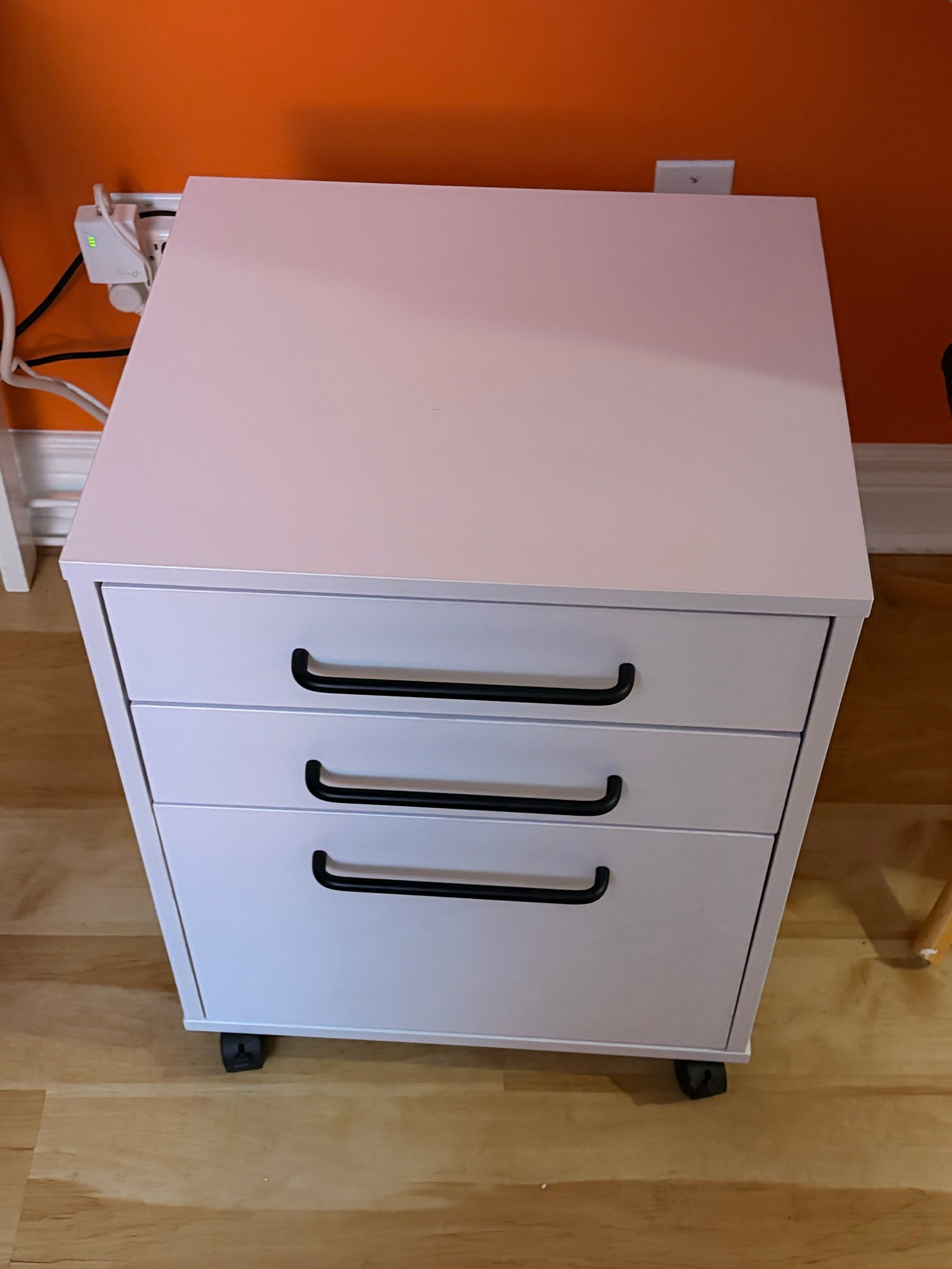 White 3-Drawer Rolling Storage Cabinet