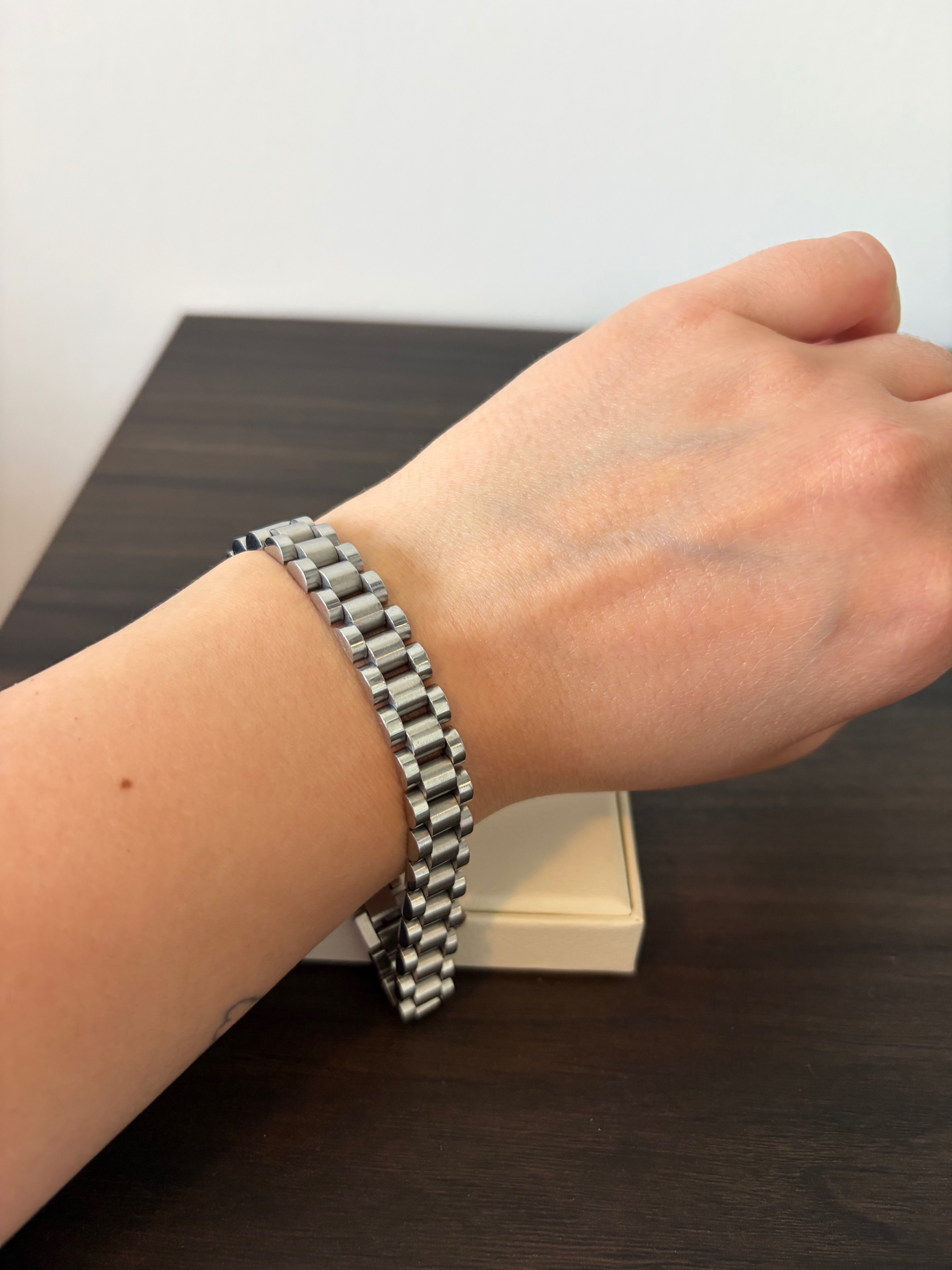 Men's Stainless Steel President Style Link Bracelet 8.5"