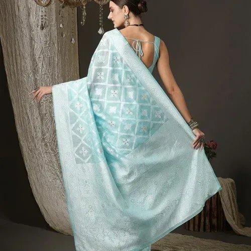 Light Blue Saree - photo 3