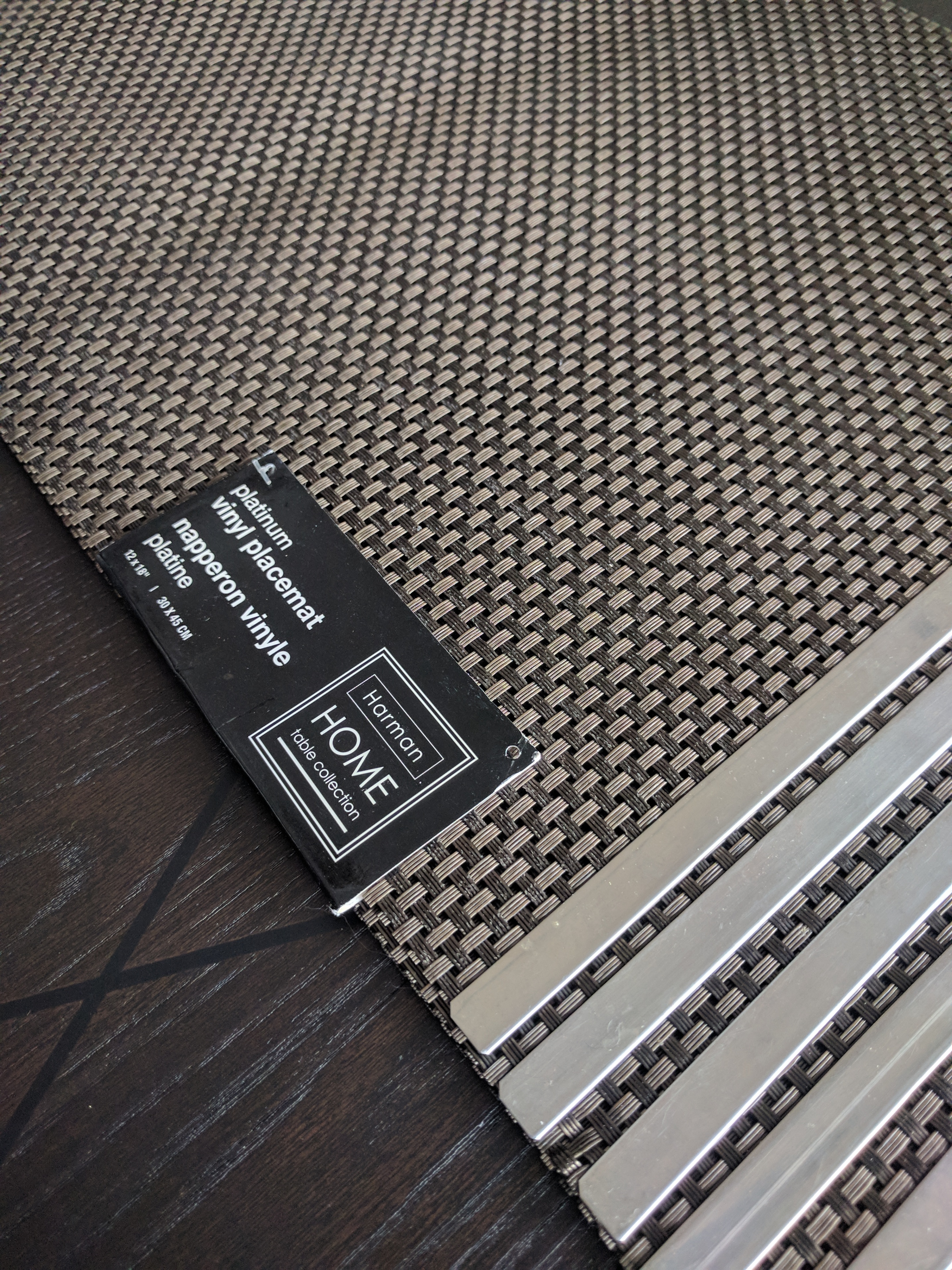 Harman Home Platinum Vinyl Placemats 12x18" - 7 Pieces - photo 2