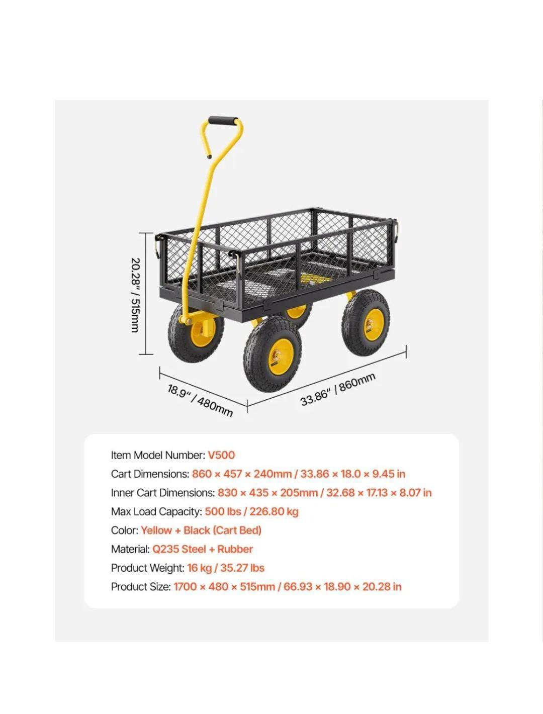 400 lb Steel Utility Cart