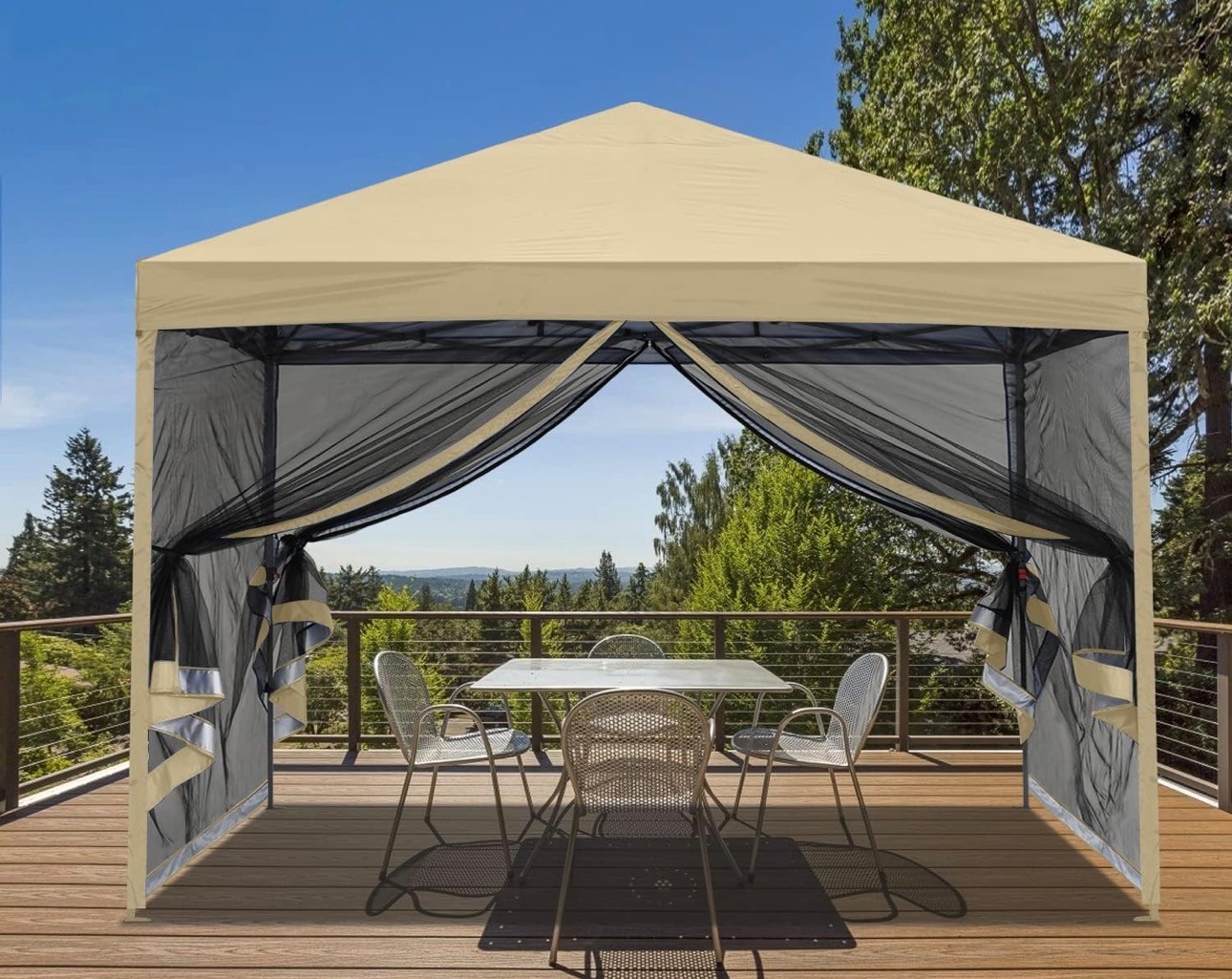 MASTERCANOPY 8x8 Pop Up Canopy Tent & Netting/UV/Bug+WaterProof