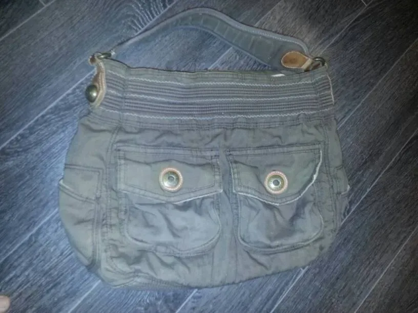 Big Gap Cotton & Leather Bag/Purse - photo 5